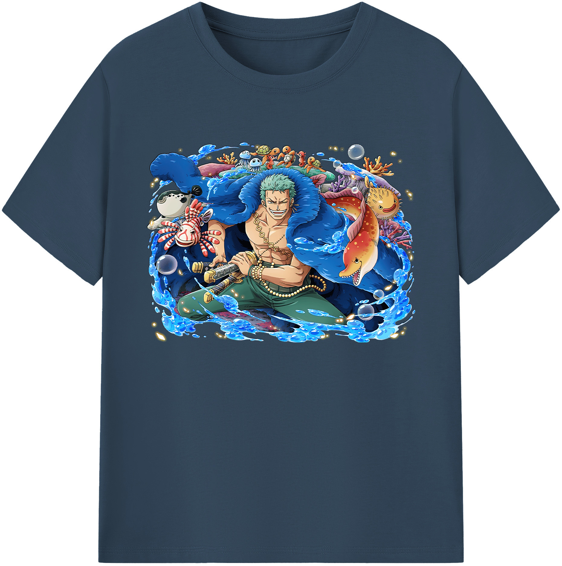 ワンピース ロロノア・ゾロ ONE PIECE Roronoa Zoro 綿100％ メンズ半袖Tシャツ｜肌触りやわらか＆通気性