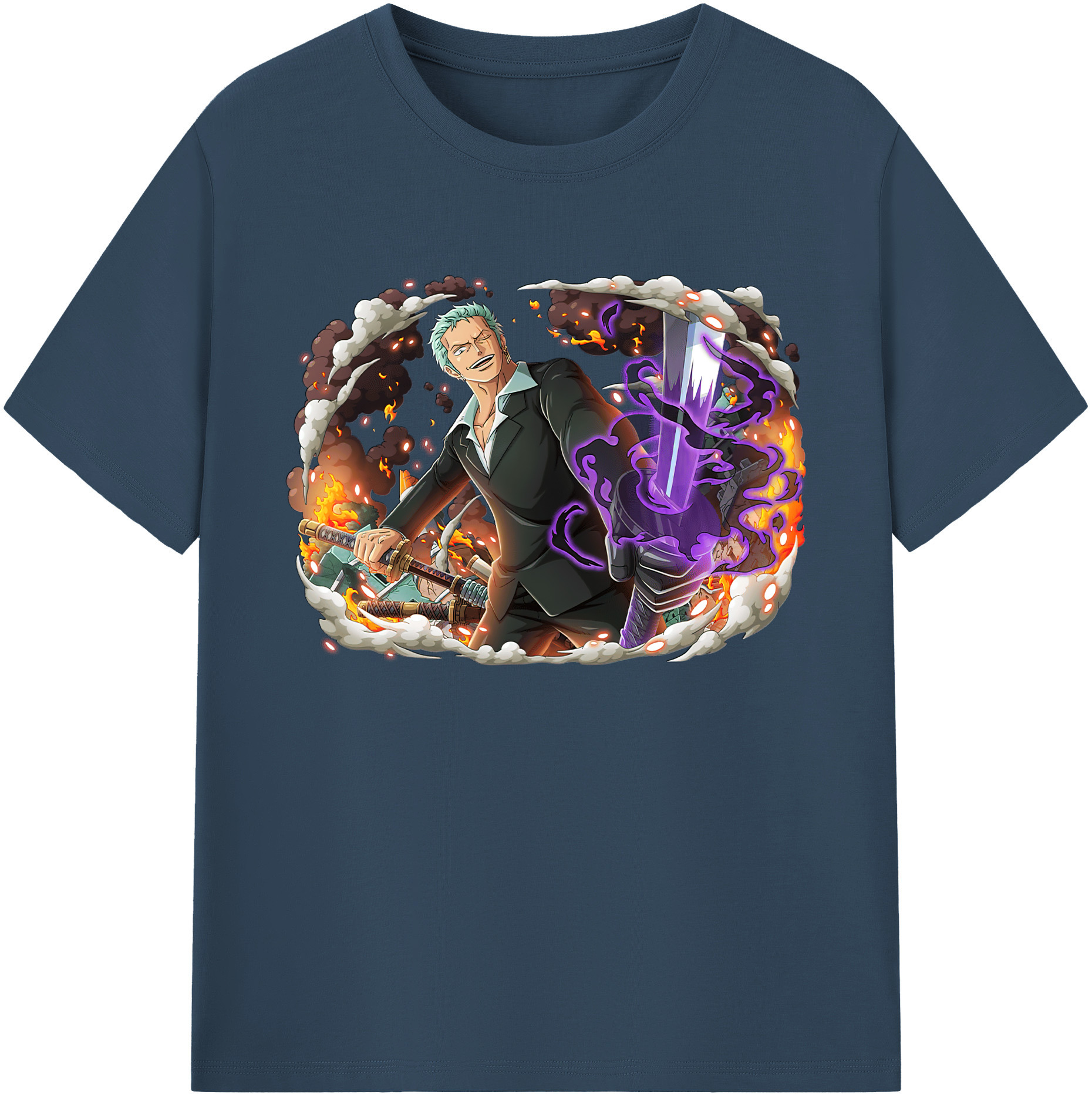 ワンピース ロロノア・ゾロ ONE PIECE Roronoa Zoro 綿100％ メンズ半袖Tシャツ｜肌触りやわらか＆通気性