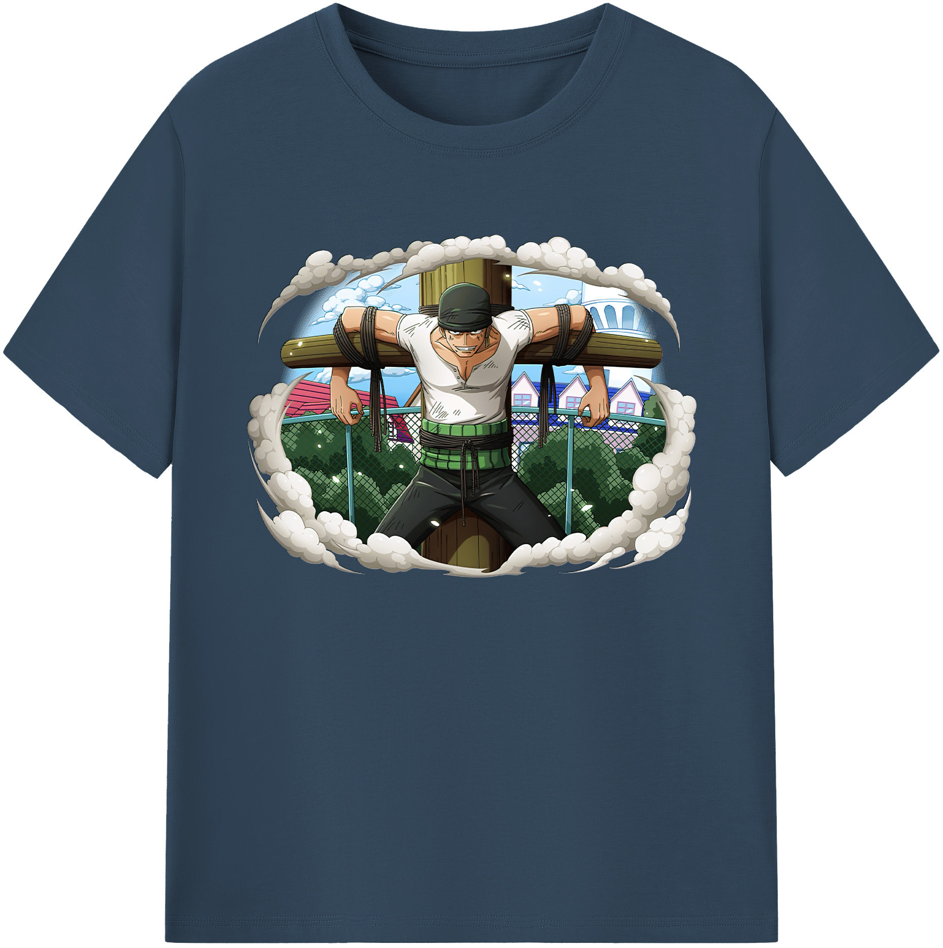 ワンピース ロロノア・ゾロ ONE PIECE Roronoa Zoro 綿100％ メンズ半袖Tシャツ｜肌触りやわらか＆通気性