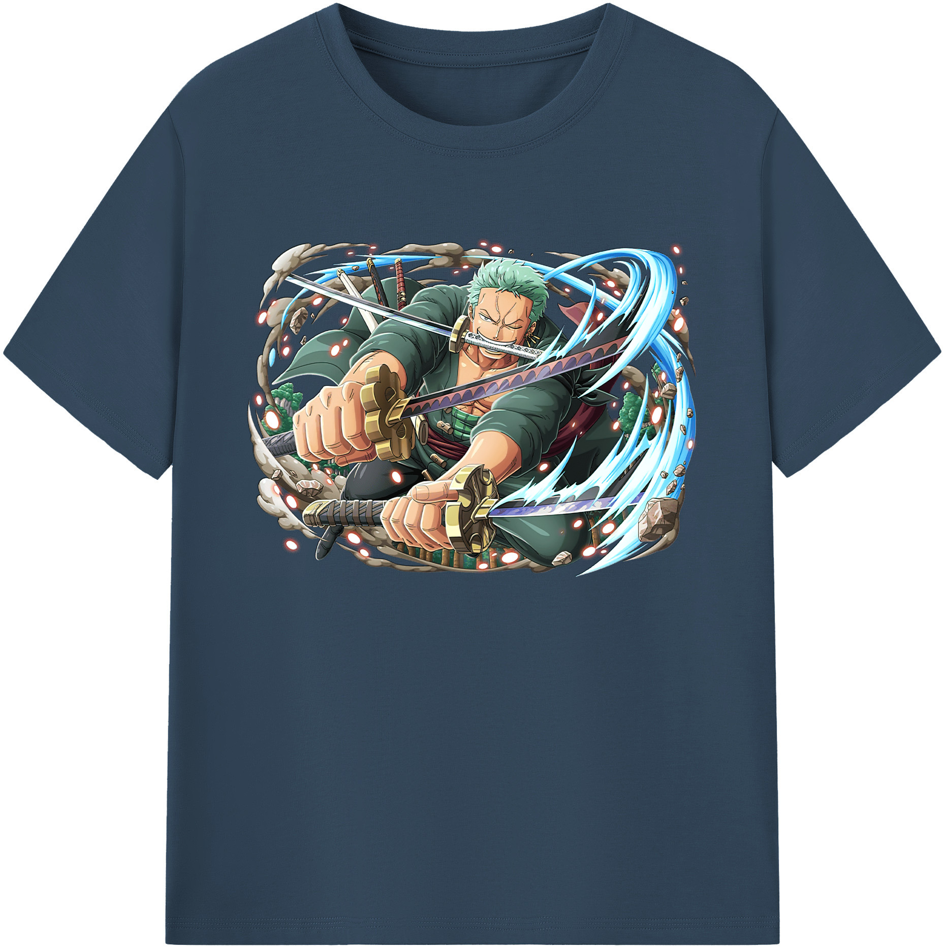 ワンピース ロロノア・ゾロ ONE PIECE Roronoa Zoro 綿100％ メンズ半袖Tシャツ｜肌触りやわらか＆通気性