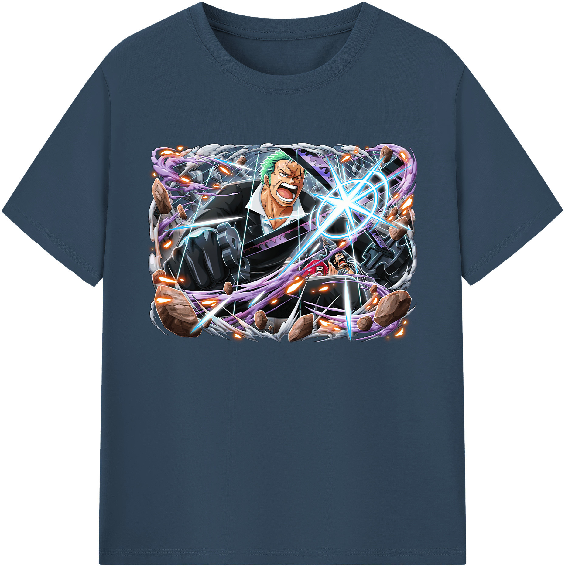 ワンピース ロロノア・ゾロ ONE PIECE Roronoa Zoro 綿100％ メンズ半袖Tシャツ｜肌触りやわらか＆通気性