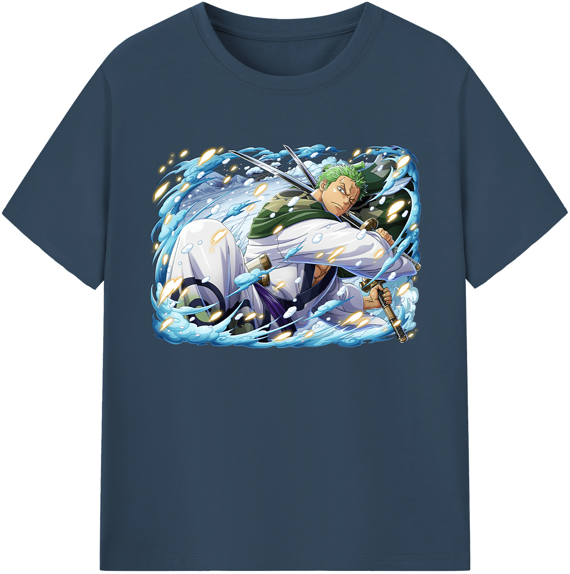 ワンピース ロロノア・ゾロ ONE PIECE Roronoa Zoro 綿100％ メンズ半袖Tシャツ｜肌触りやわらか＆通気性