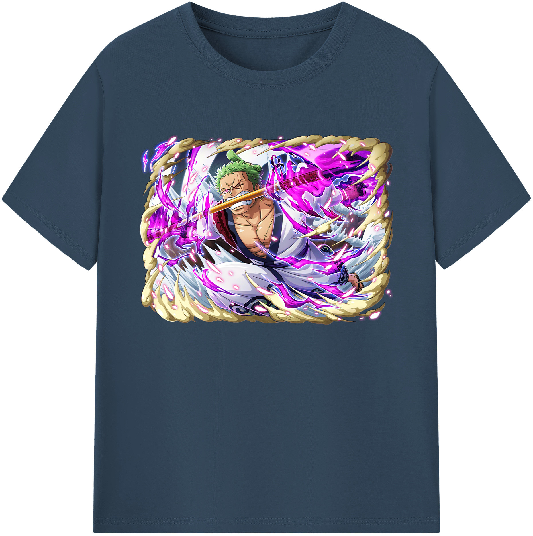 ワンピース ロロノア・ゾロ ONE PIECE Roronoa Zoro 綿100％ メンズ半袖Tシャツ｜肌触りやわらか＆通気性