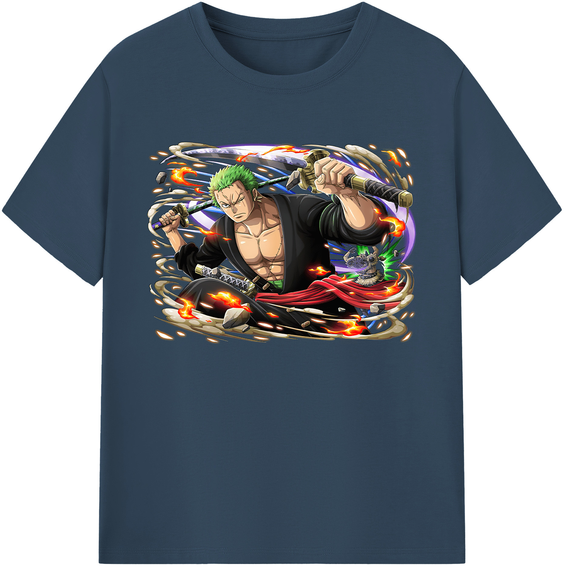 （画像用） ワンピース ロロノア・ゾロ ONE PIECE Roronoa Zoro 綿100％ メンズ半袖Tシャツ｜肌触りやわらか＆通気性