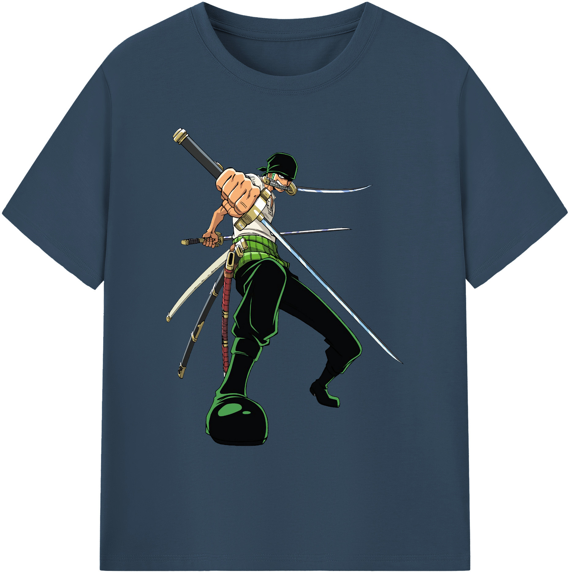 ワンピース ロロノア・ゾロ ONE PIECE Roronoa Zoro 綿100％ メンズ半袖Tシャツ｜肌触りやわらか＆通気性