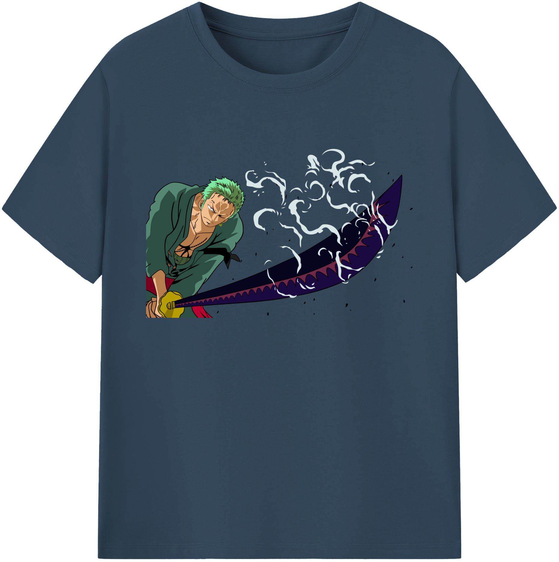 ワンピース ロロノア・ゾロ ONE PIECE Roronoa Zoro 綿100％ メンズ半袖Tシャツ｜肌触りやわらか＆通気性