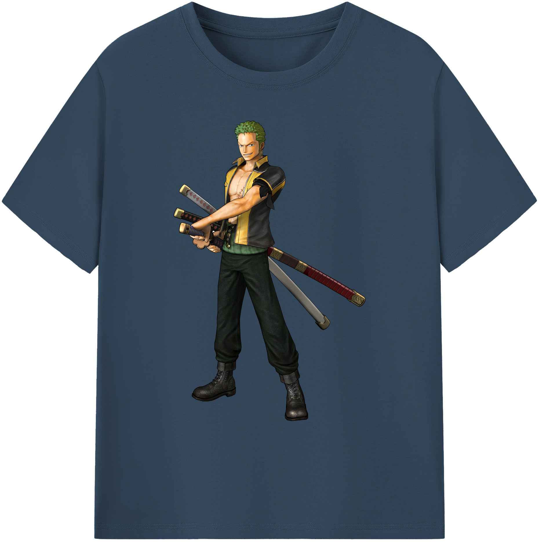 ワンピース ロロノア・ゾロ ONE PIECE Roronoa Zoro 綿100％ メンズ半袖Tシャツ｜肌触りやわらか＆通気性