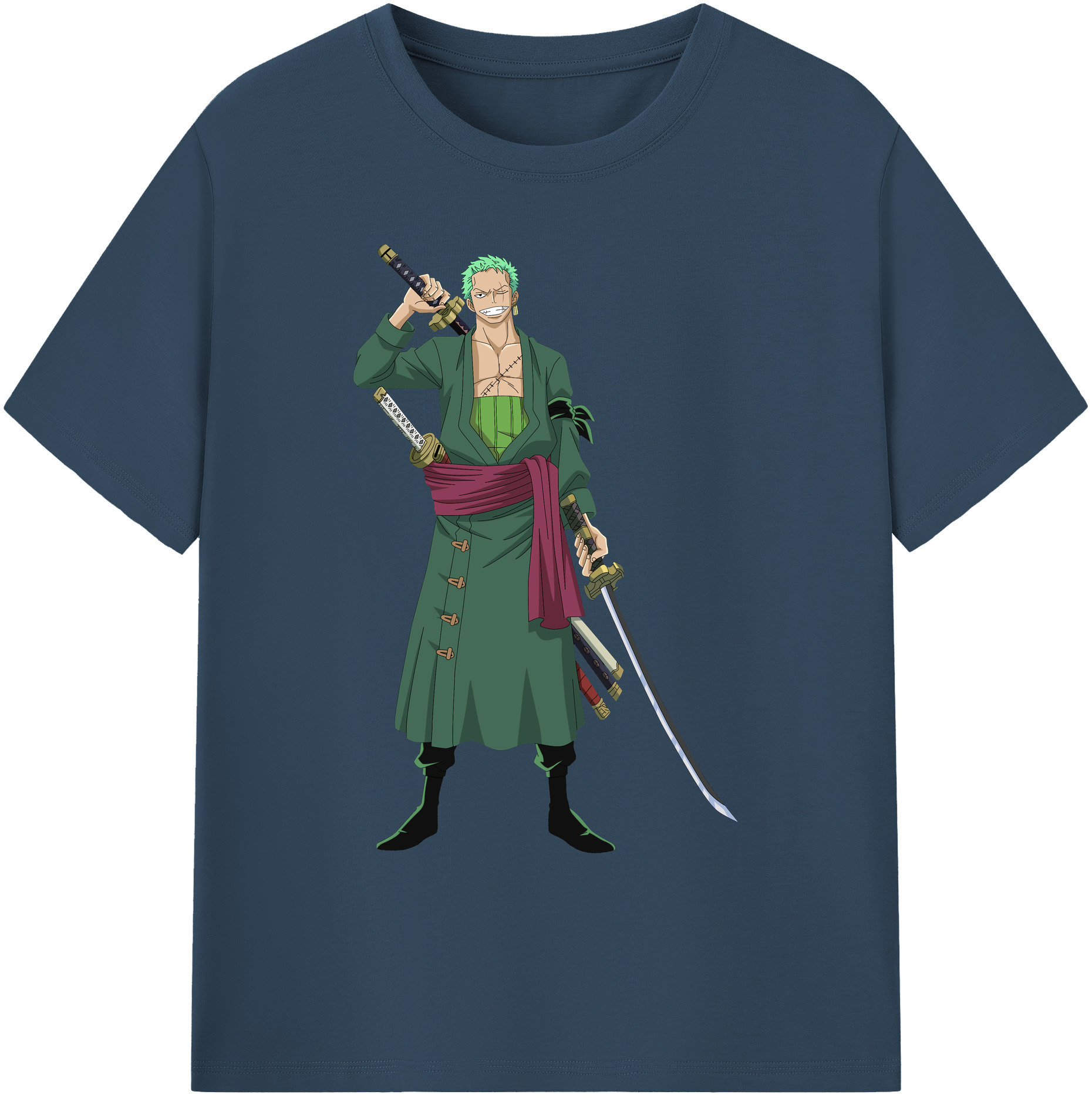 ワンピース ロロノア・ゾロ ONE PIECE Roronoa Zoro 綿100％ メンズ半袖Tシャツ｜肌触りやわらか＆通気性