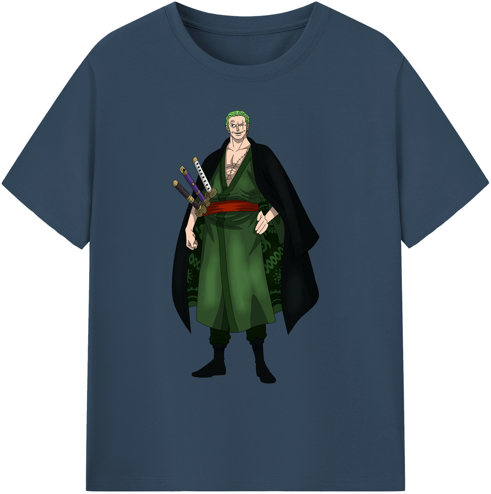 ワンピース ロロノア・ゾロ ONE PIECE Roronoa Zoro 綿100％ メンズ半袖Tシャツ｜肌触りやわらか＆通気性
