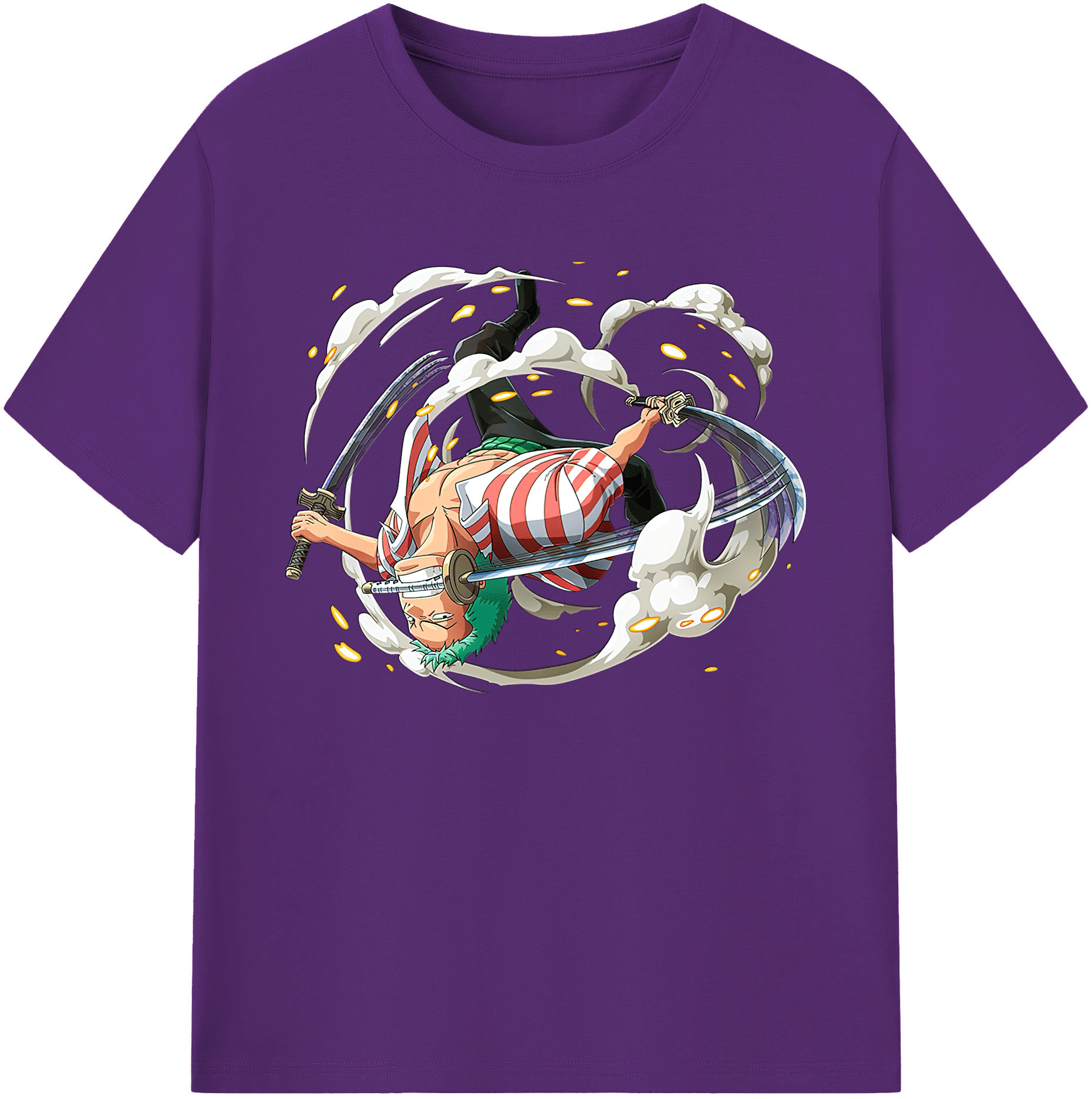 ワンピース ロロノア・ゾロ ONE PIECE Roronoa Zoro 綿100％ メンズ半袖Tシャツ｜肌触りやわらか＆通気性