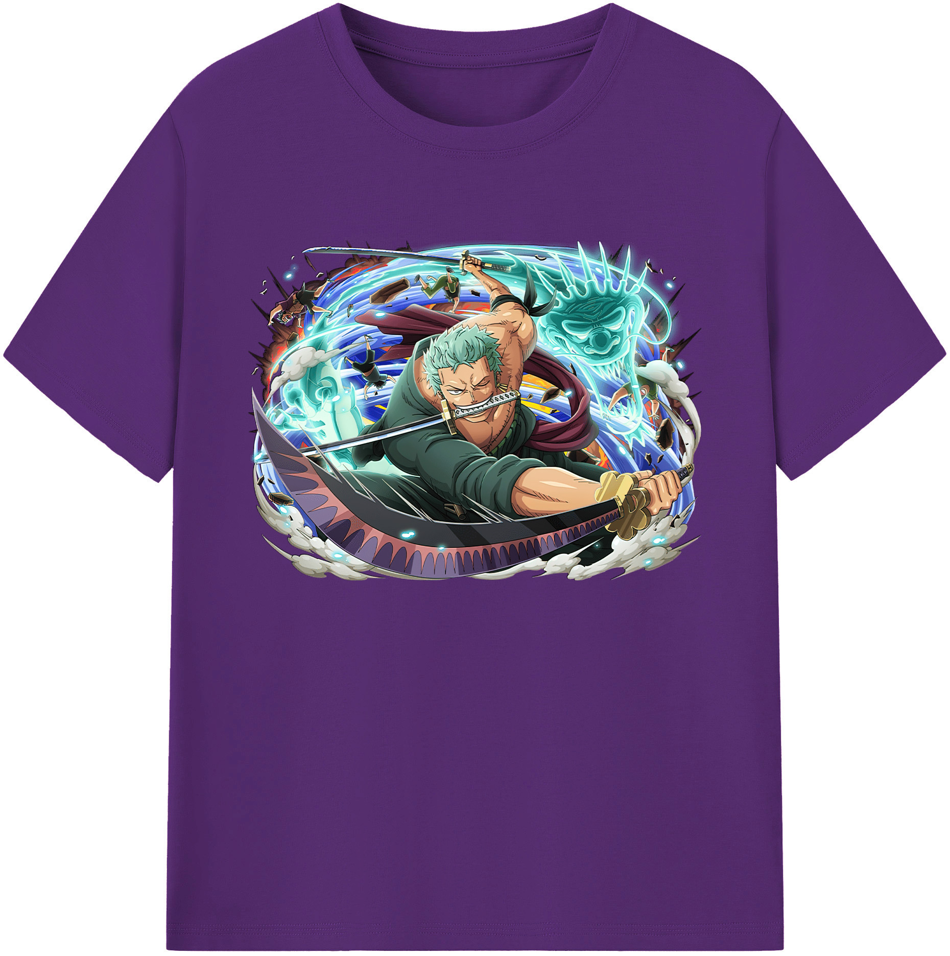 ワンピース ロロノア・ゾロ ONE PIECE Roronoa Zoro 綿100％ メンズ半袖Tシャツ｜肌触りやわらか＆通気性