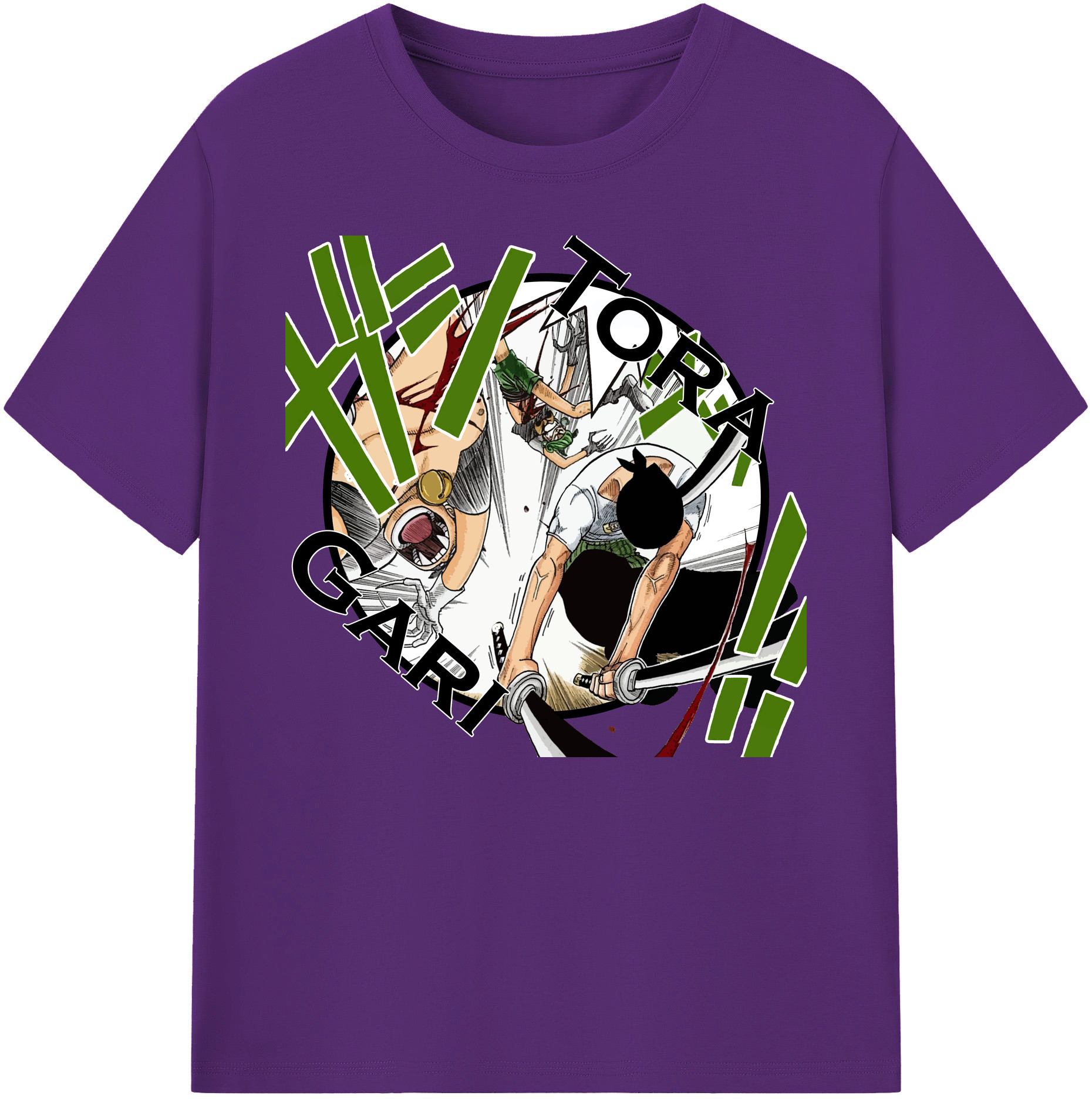 ワンピース ロロノア・ゾロ ONE PIECE Roronoa Zoro 綿100％ メンズ半袖Tシャツ｜肌触りやわらか＆通気性