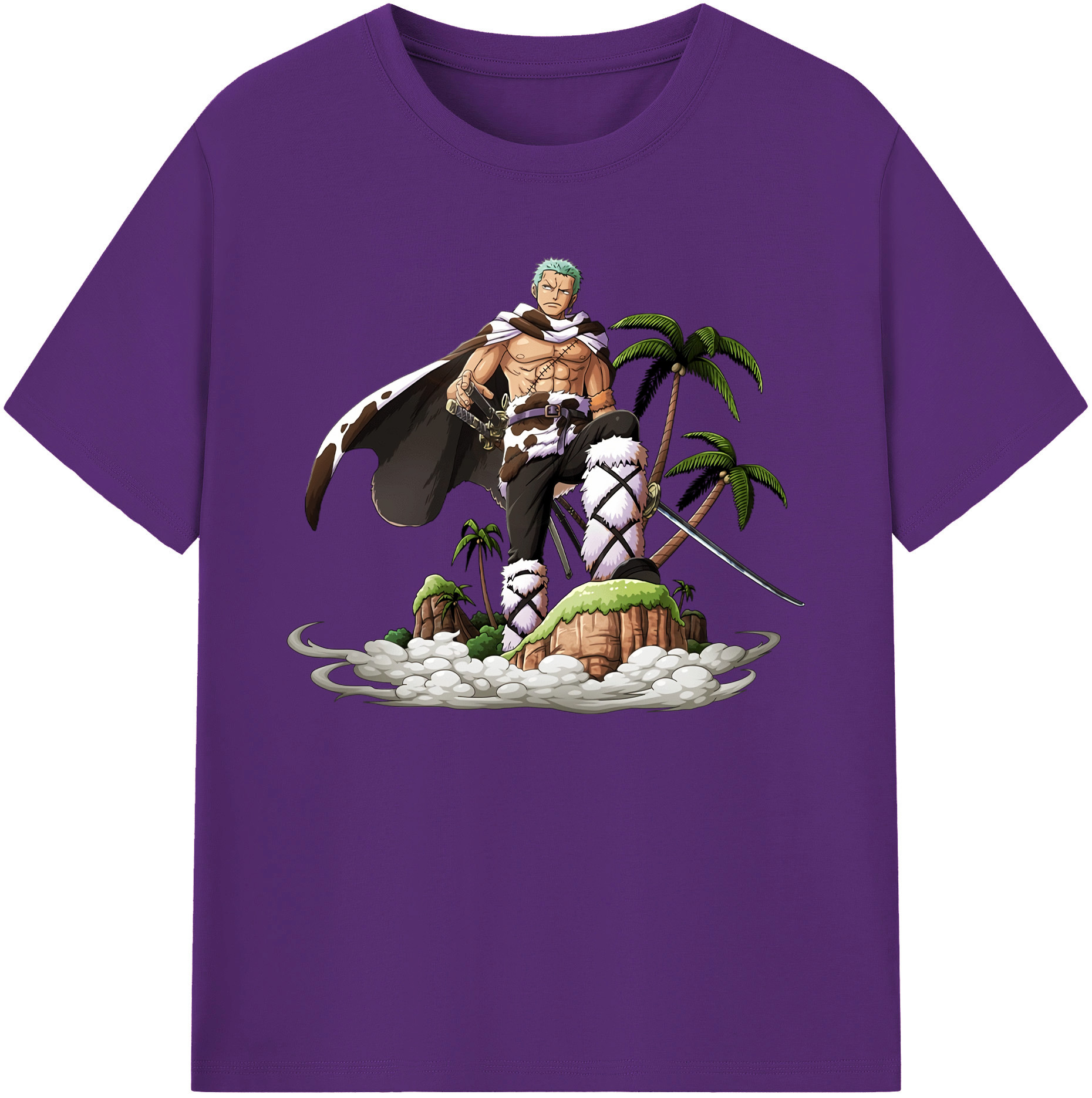 ワンピース ロロノア・ゾロ ONE PIECE Roronoa Zoro 綿100％ メンズ半袖Tシャツ｜肌触りやわらか＆通気性