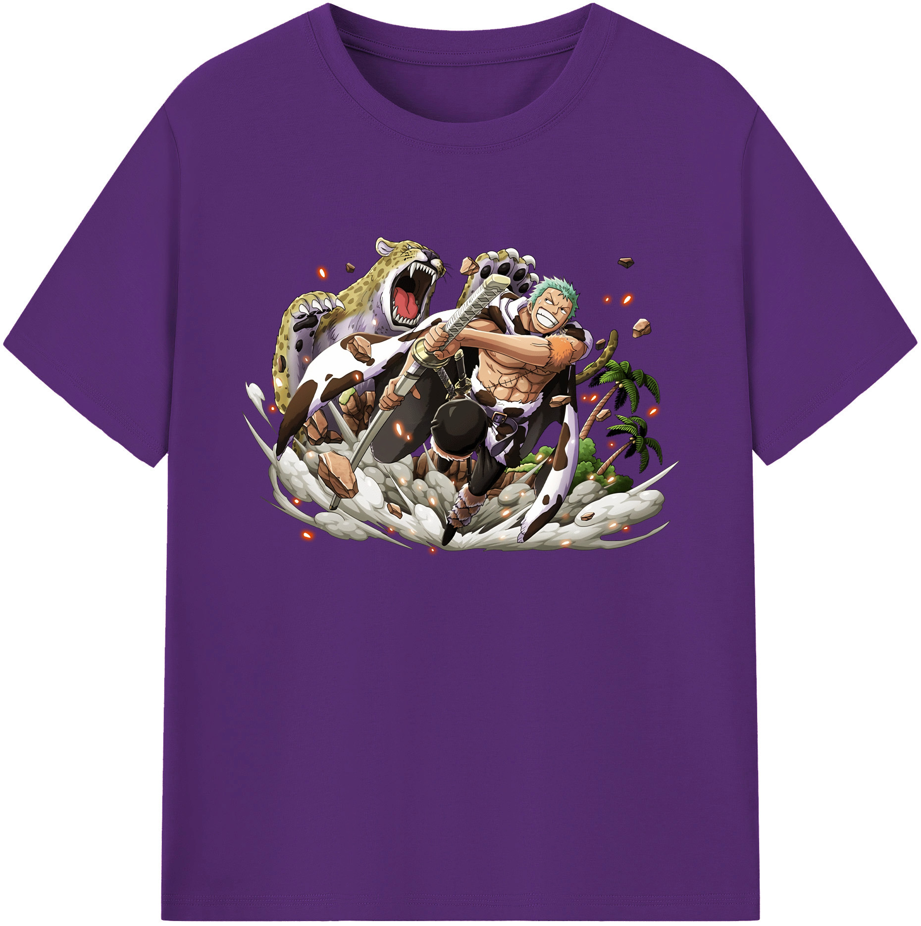 ワンピース ロロノア・ゾロ ONE PIECE Roronoa Zoro 綿100％ メンズ半袖Tシャツ｜肌触りやわらか＆通気性