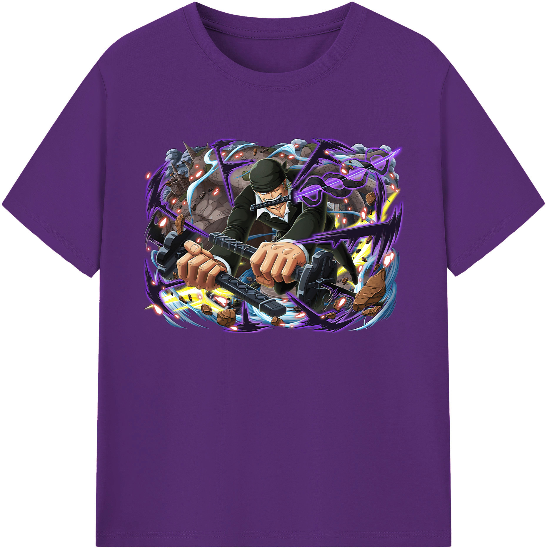ワンピース ロロノア・ゾロ ONE PIECE Roronoa Zoro 綿100％ メンズ半袖Tシャツ｜肌触りやわらか＆通気性