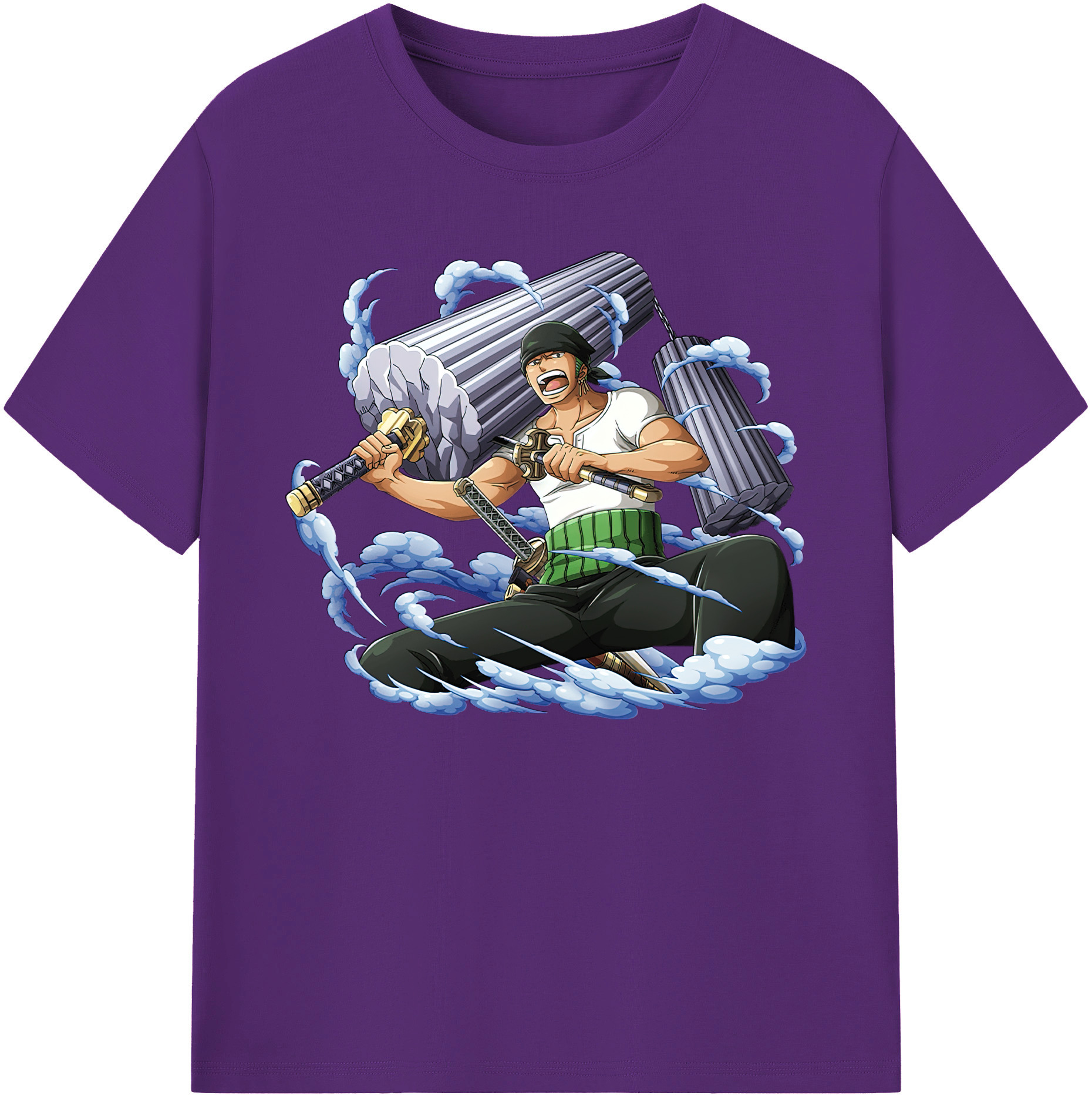 ワンピース ロロノア・ゾロ ONE PIECE Roronoa Zoro 綿100％ メンズ半袖Tシャツ｜肌触りやわらか＆通気性