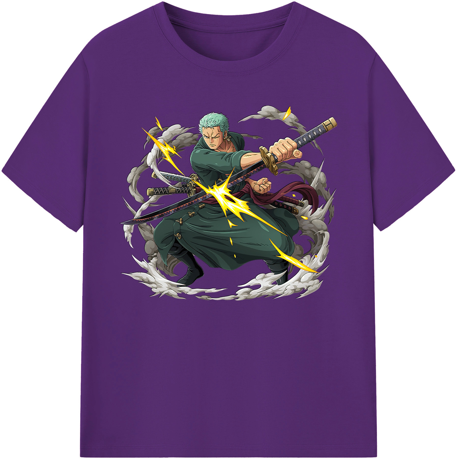 ワンピース ロロノア・ゾロ ONE PIECE Roronoa Zoro 綿100％ メンズ半袖Tシャツ｜肌触りやわらか＆通気性