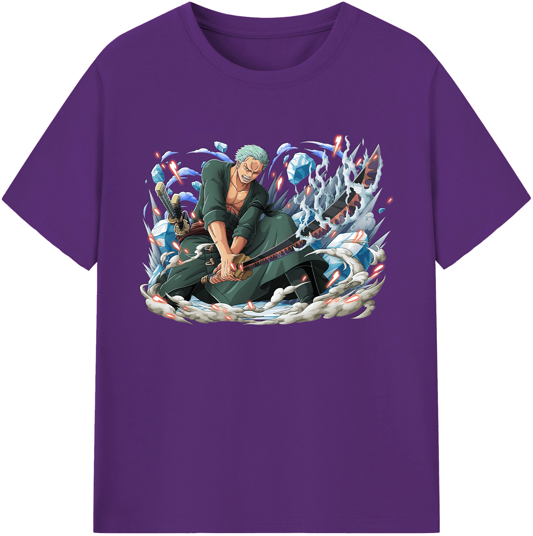 ワンピース ロロノア・ゾロ ONE PIECE Roronoa Zoro 綿100％ メンズ半袖Tシャツ｜肌触りやわらか＆通気性