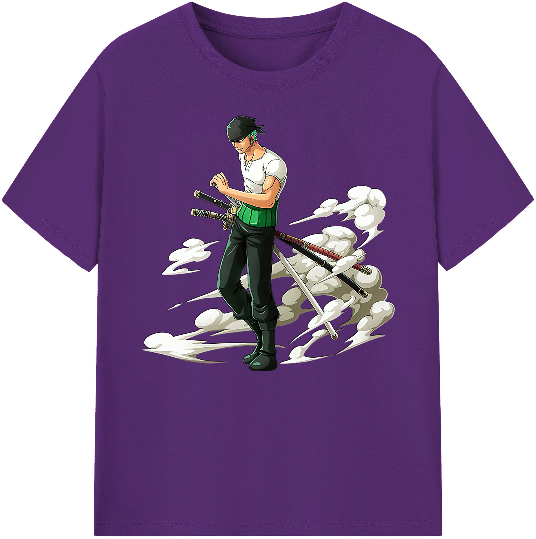 ワンピース ロロノア・ゾロ ONE PIECE Roronoa Zoro 綿100％ メンズ半袖Tシャツ｜肌触りやわらか＆通気性