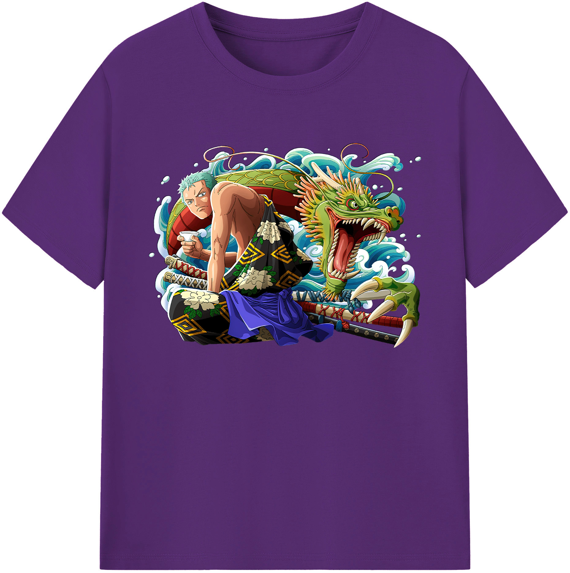 ワンピース ロロノア・ゾロ ONE PIECE Roronoa Zoro 綿100％ メンズ半袖Tシャツ｜肌触りやわらか＆通気性