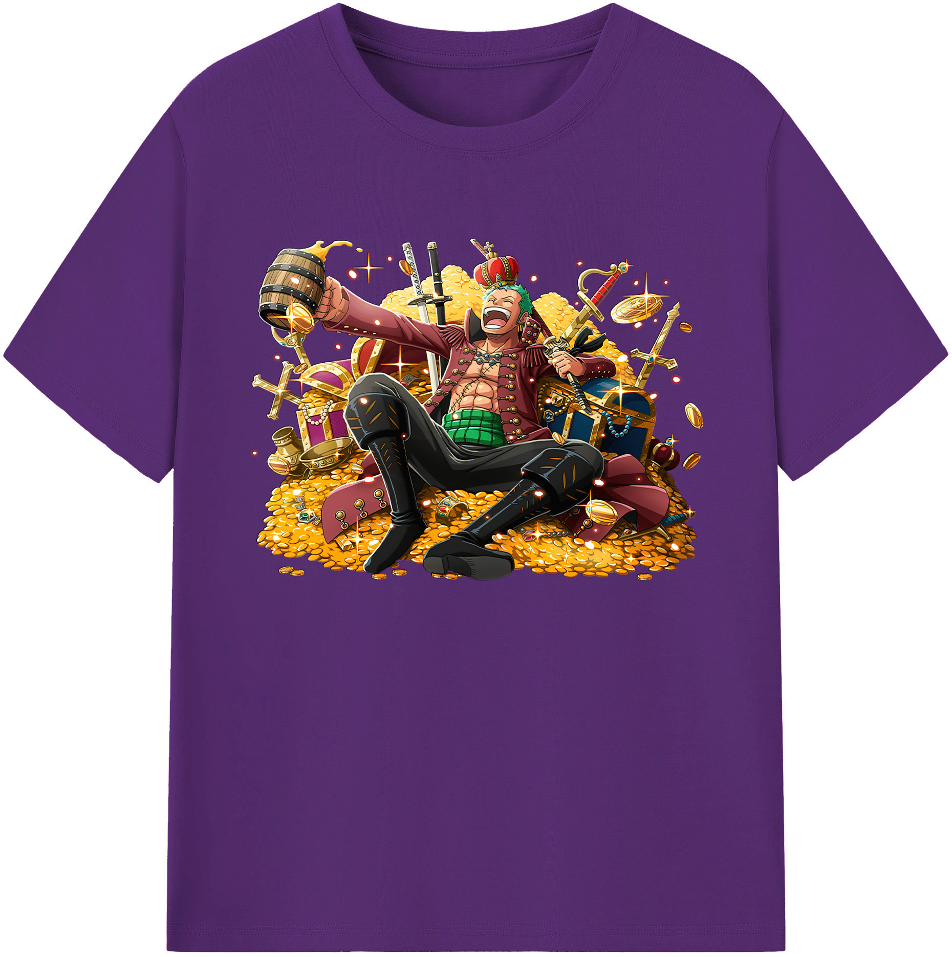 ワンピース ロロノア・ゾロ ONE PIECE Roronoa Zoro 綿100％ メンズ半袖Tシャツ｜肌触りやわらか＆通気性