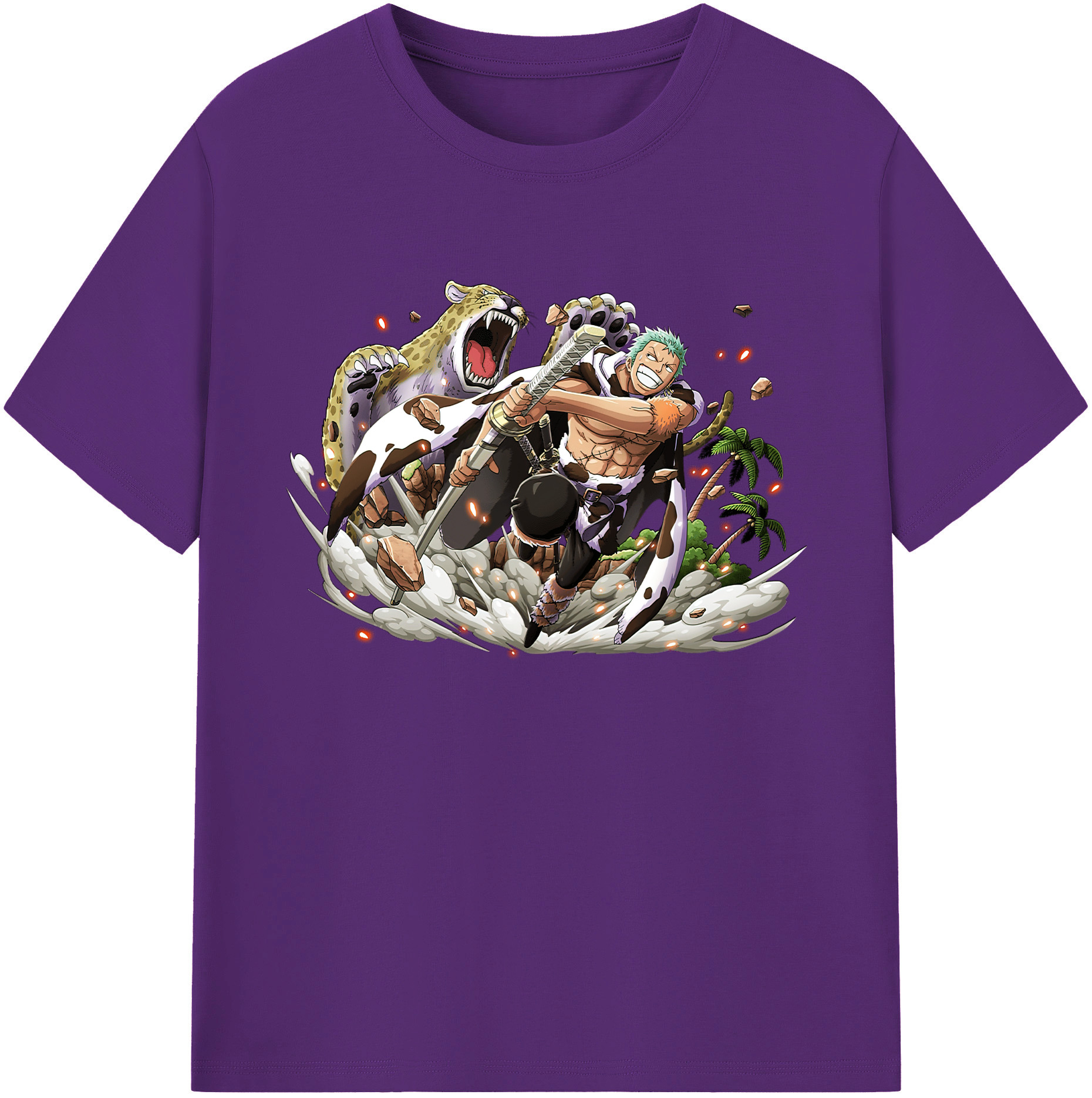 ワンピース ロロノア・ゾロ ONE PIECE Roronoa Zoro 綿100％ メンズ半袖Tシャツ｜肌触りやわらか＆通気性