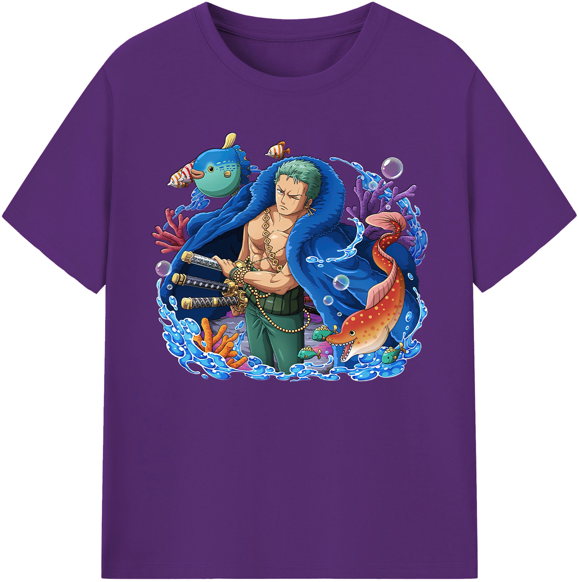 ワンピース ロロノア・ゾロ ONE PIECE Roronoa Zoro 綿100％ メンズ半袖Tシャツ｜肌触りやわらか＆通気性
