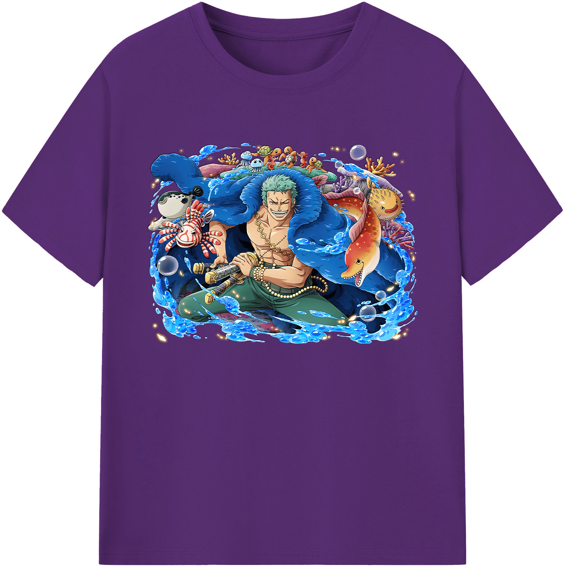 ワンピース ロロノア・ゾロ ONE PIECE Roronoa Zoro 綿100％ メンズ半袖Tシャツ｜肌触りやわらか＆通気性