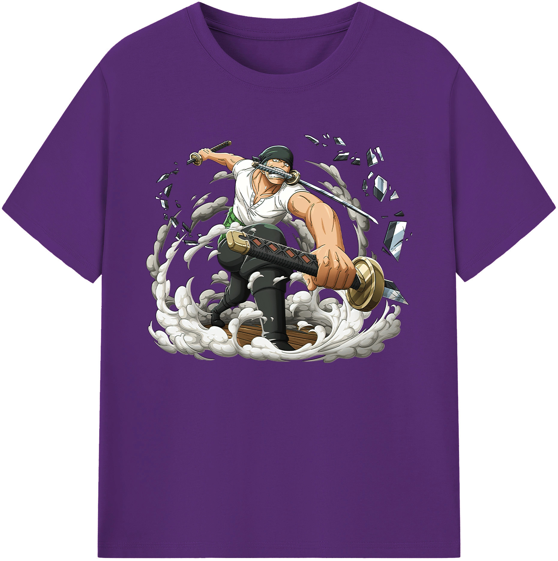 ワンピース ロロノア・ゾロ ONE PIECE Roronoa Zoro 綿100％ メンズ半袖Tシャツ｜肌触りやわらか＆通気性
