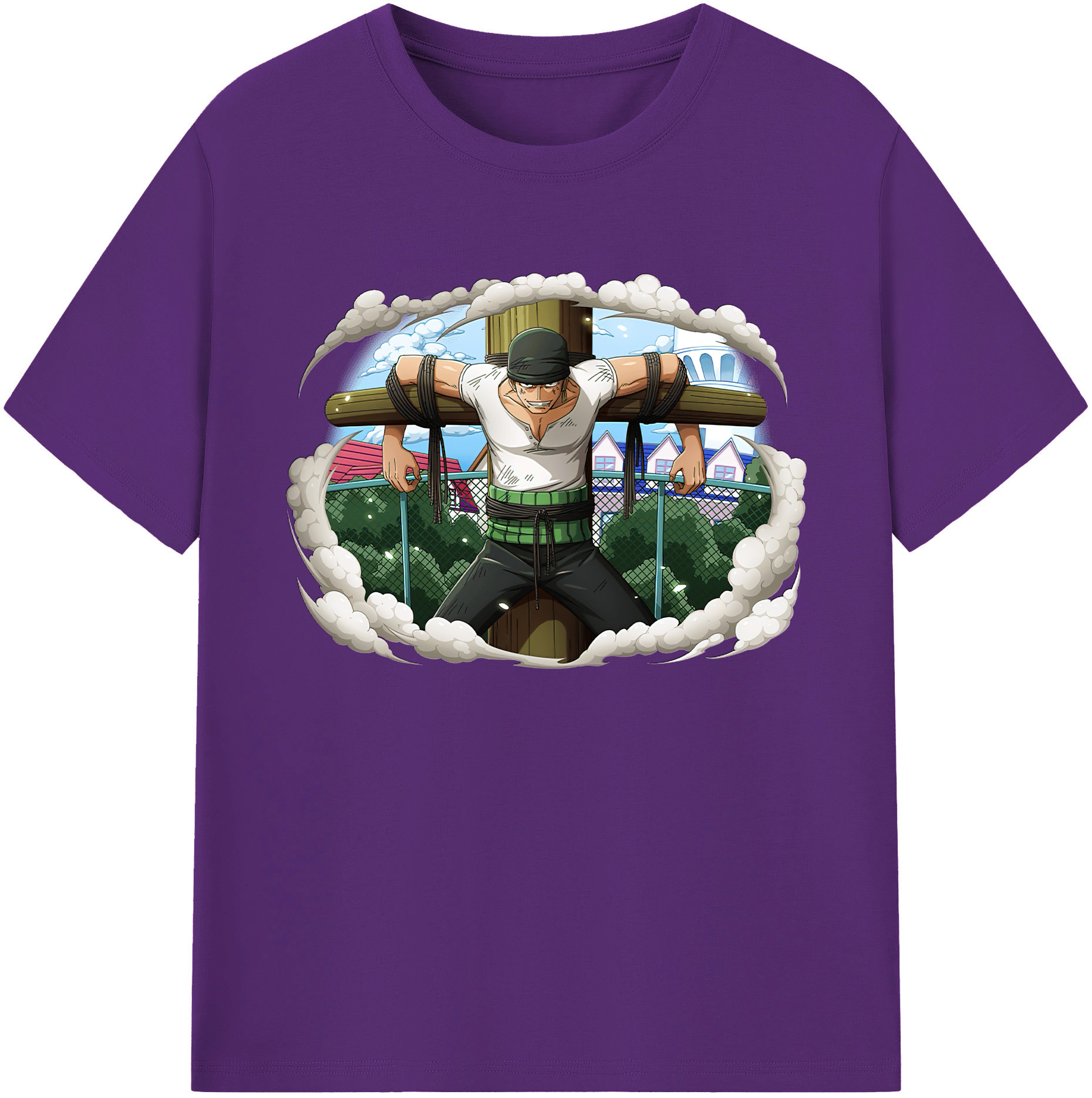 ワンピース ロロノア・ゾロ ONE PIECE Roronoa Zoro 綿100％ メンズ半袖Tシャツ｜肌触りやわらか＆通気性