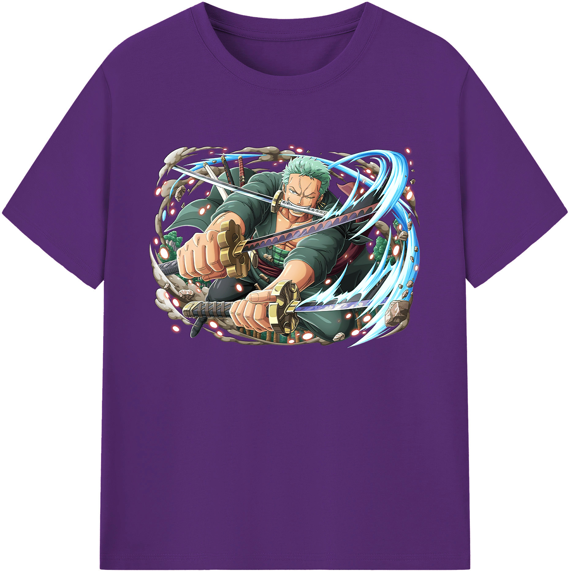 ワンピース ロロノア・ゾロ ONE PIECE Roronoa Zoro 綿100％ メンズ半袖Tシャツ｜肌触りやわらか＆通気性