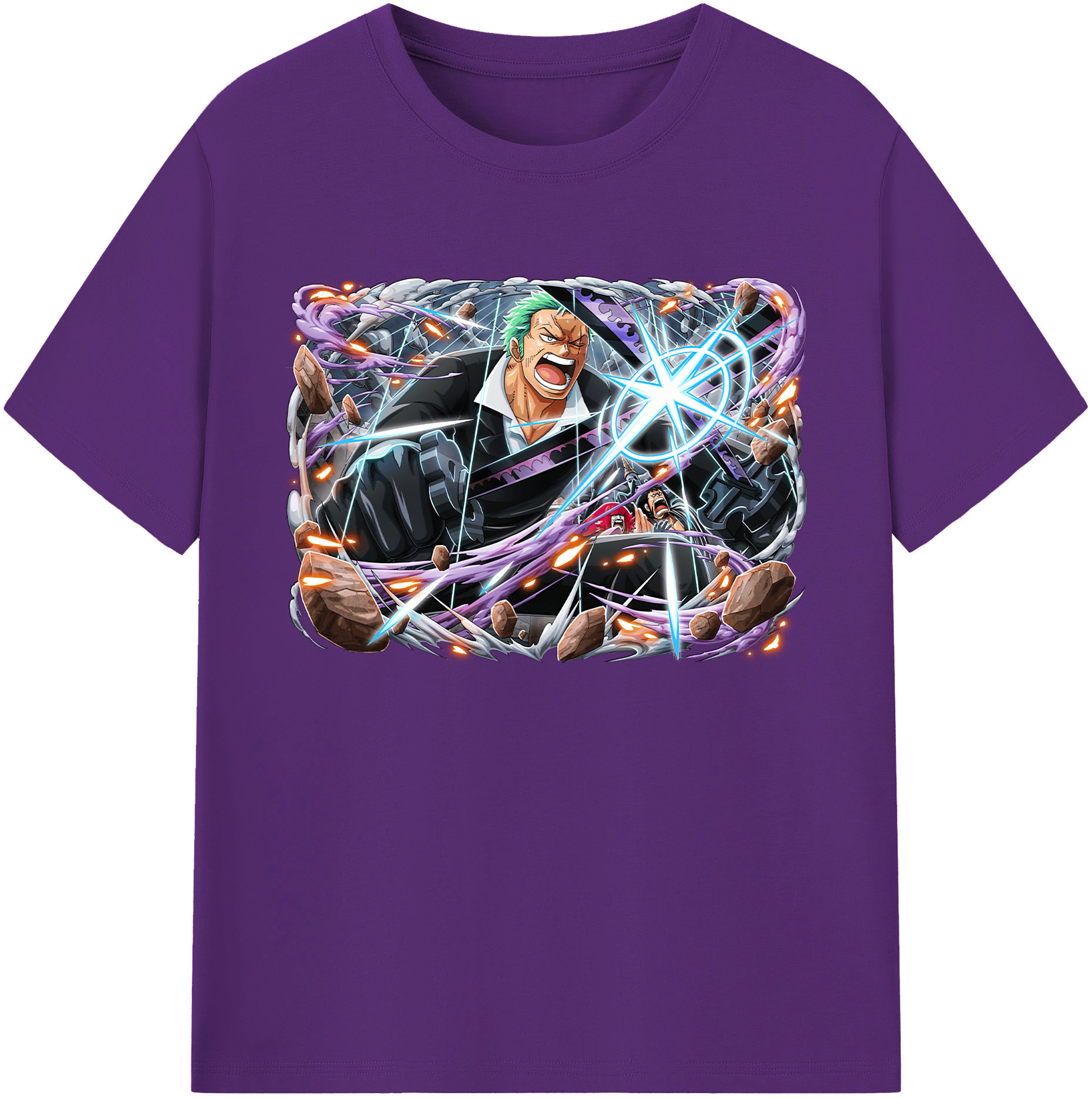 ワンピース ロロノア・ゾロ ONE PIECE Roronoa Zoro 綿100％ メンズ半袖Tシャツ｜肌触りやわらか＆通気性