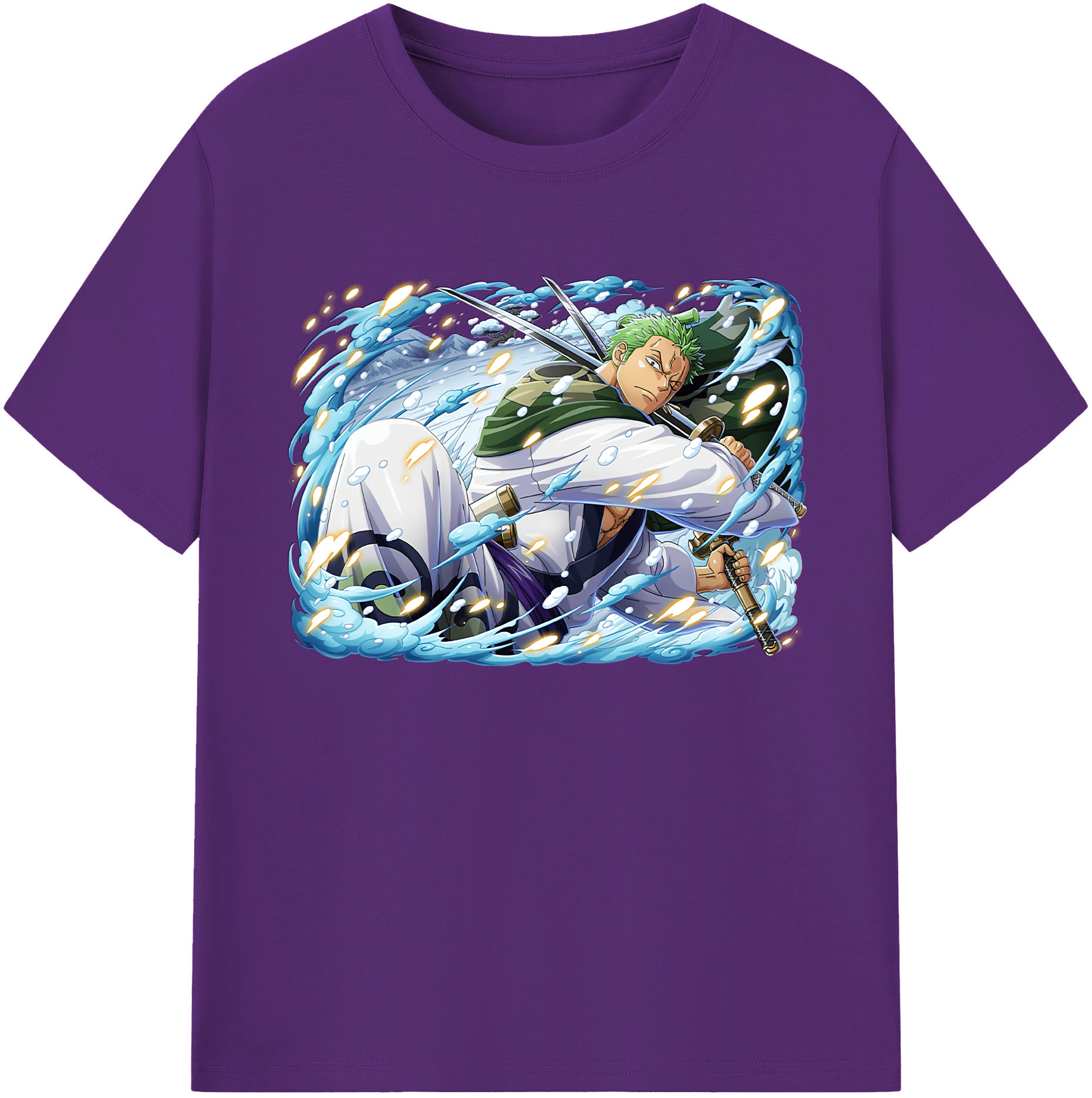 ワンピース ロロノア・ゾロ ONE PIECE Roronoa Zoro 綿100％ メンズ半袖Tシャツ｜肌触りやわらか＆通気性