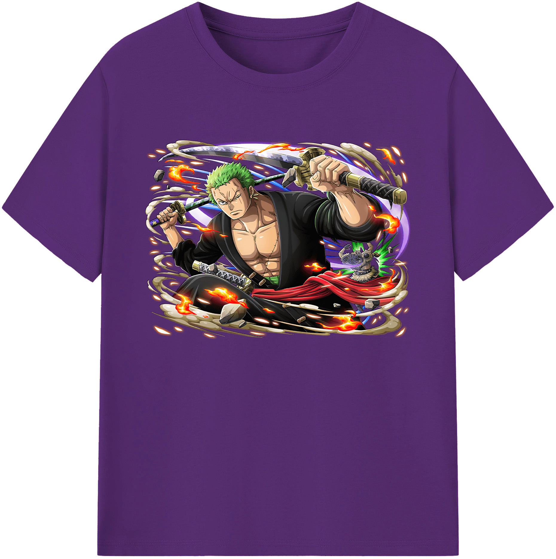 （画像用） ワンピース ロロノア・ゾロ ONE PIECE Roronoa Zoro 綿100％ メンズ半袖Tシャツ｜肌触りやわらか＆通気性