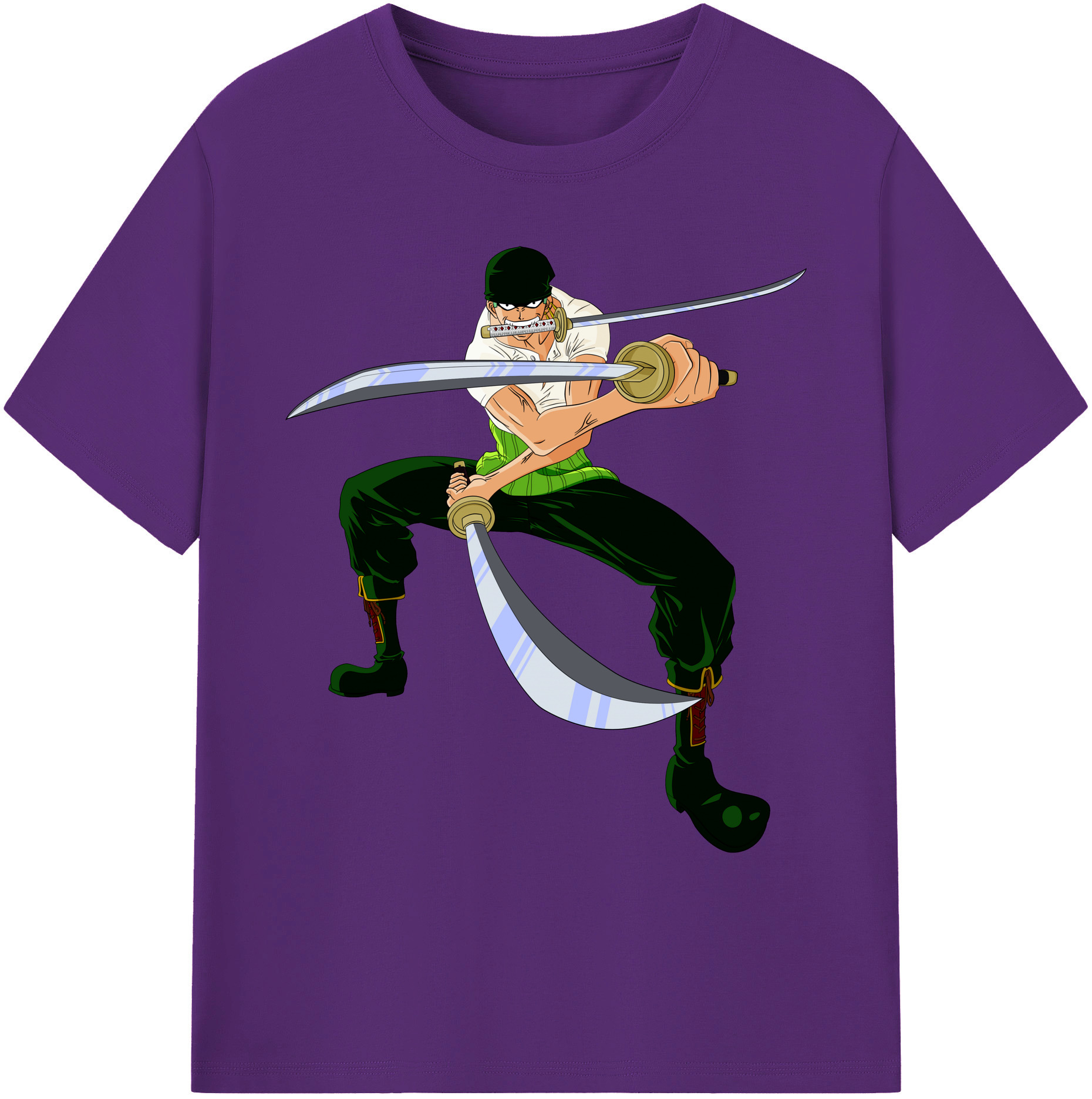ワンピース ロロノア・ゾロ ONE PIECE Roronoa Zoro 綿100％ メンズ半袖Tシャツ｜肌触りやわらか＆通気性