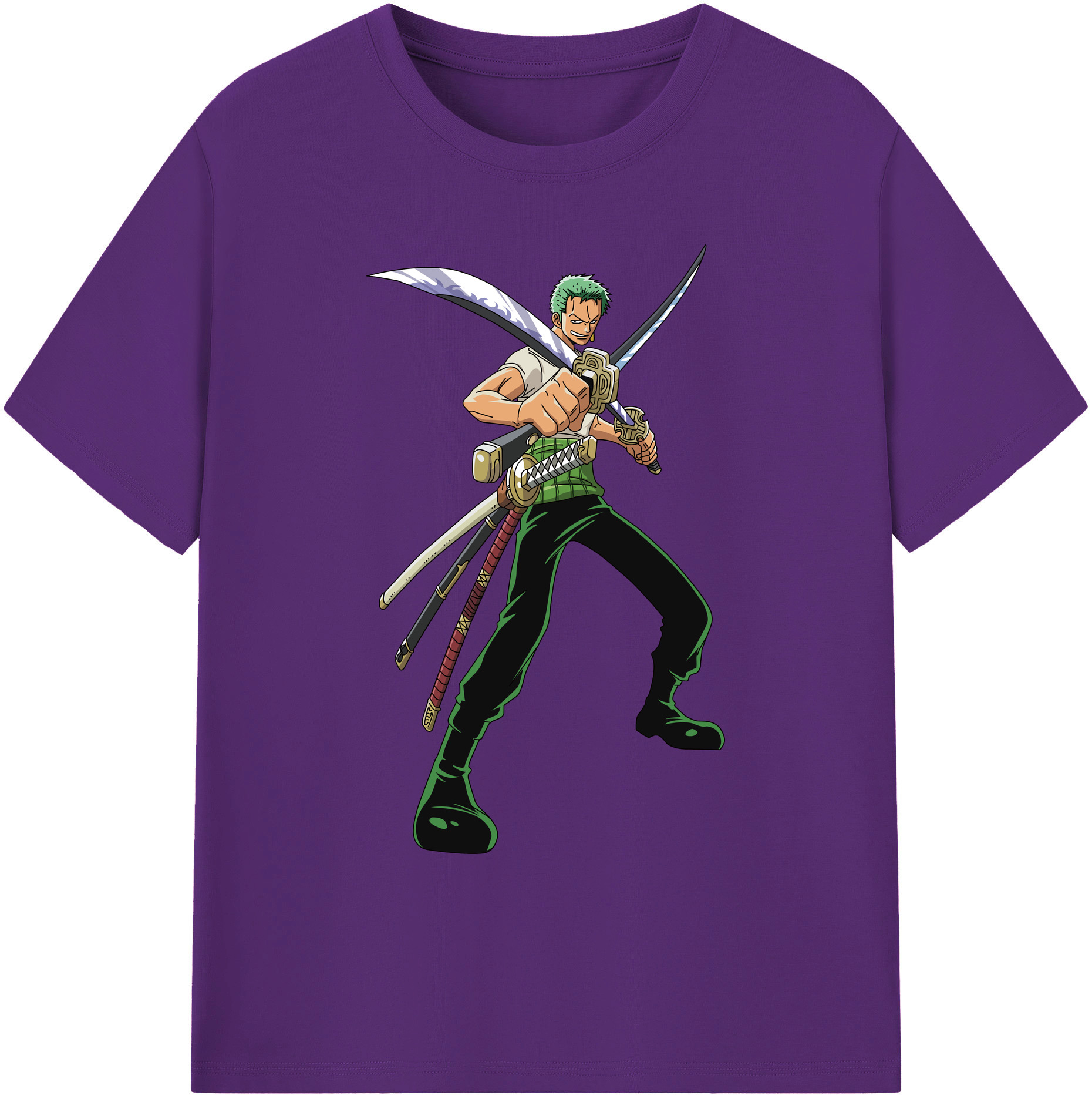 ワンピース ロロノア・ゾロ ONE PIECE Roronoa Zoro 綿100％ メンズ半袖Tシャツ｜肌触りやわらか＆通気性