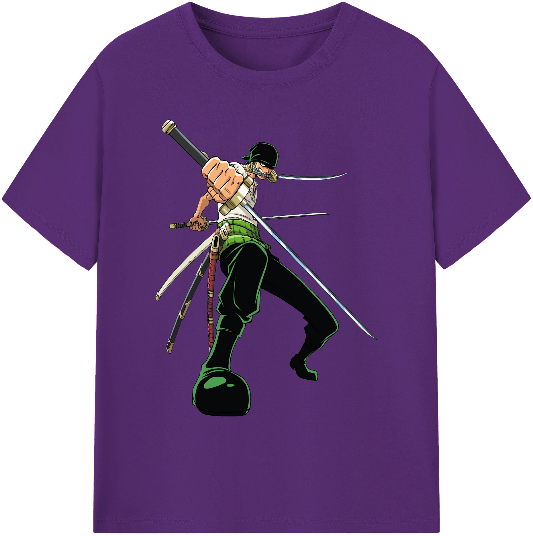 ワンピース ロロノア・ゾロ ONE PIECE Roronoa Zoro 綿100％ メンズ半袖Tシャツ｜肌触りやわらか＆通気性