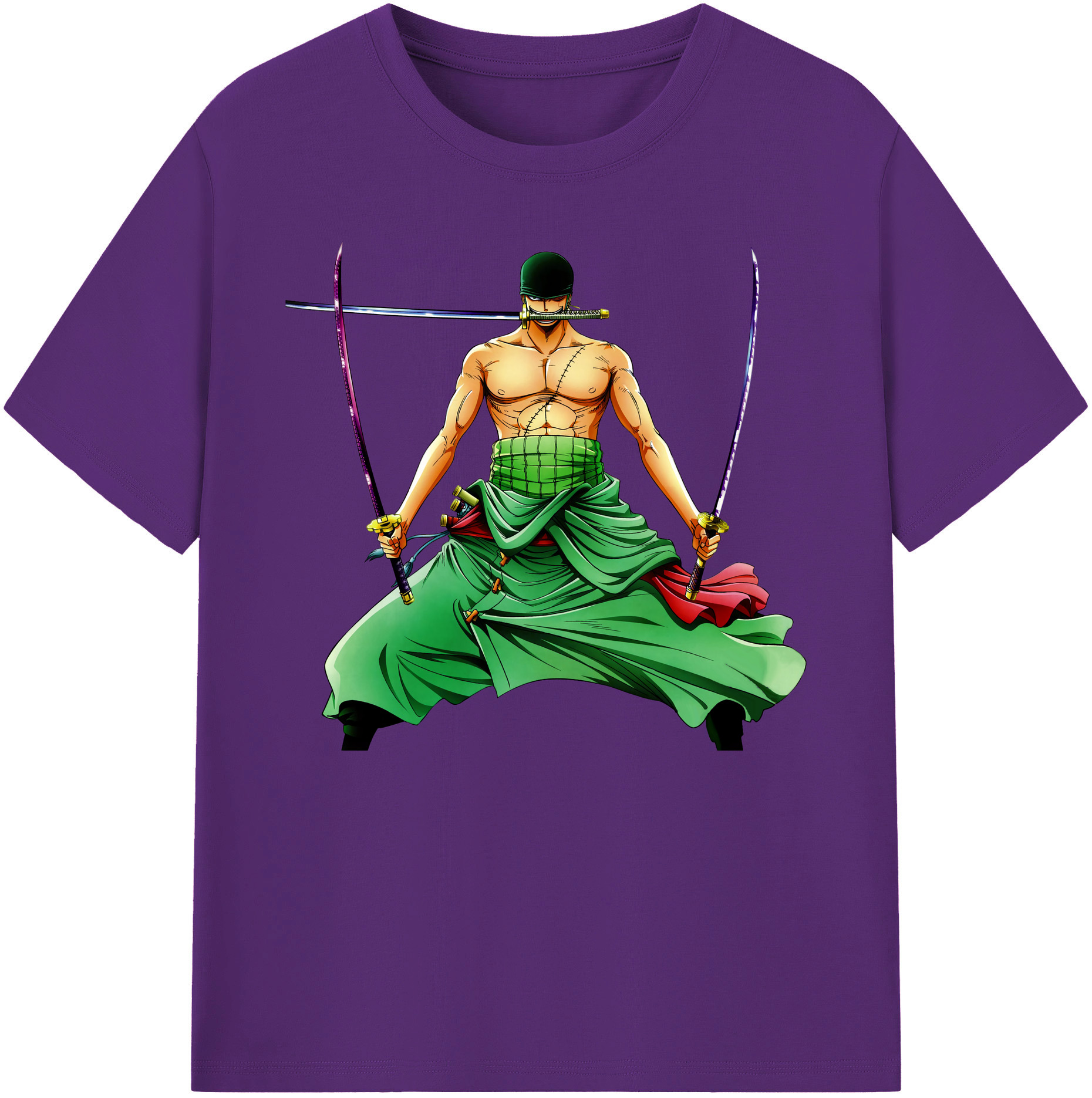 ワンピース ロロノア・ゾロ ONE PIECE Roronoa Zoro 綿100％ メンズ半袖Tシャツ｜肌触りやわらか＆通気性