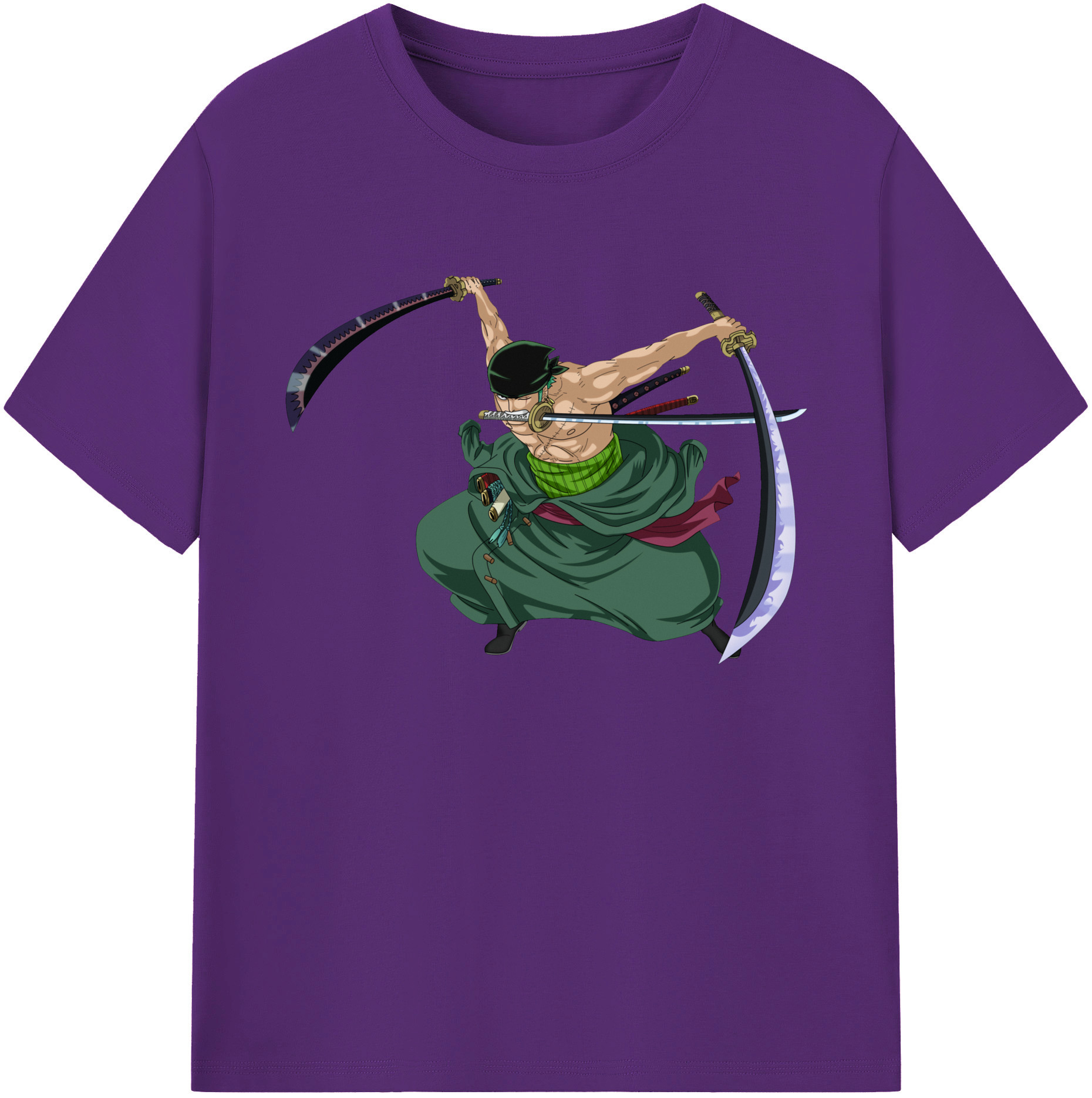ワンピース ロロノア・ゾロ ONE PIECE Roronoa Zoro 綿100％ メンズ半袖Tシャツ｜肌触りやわらか＆通気性