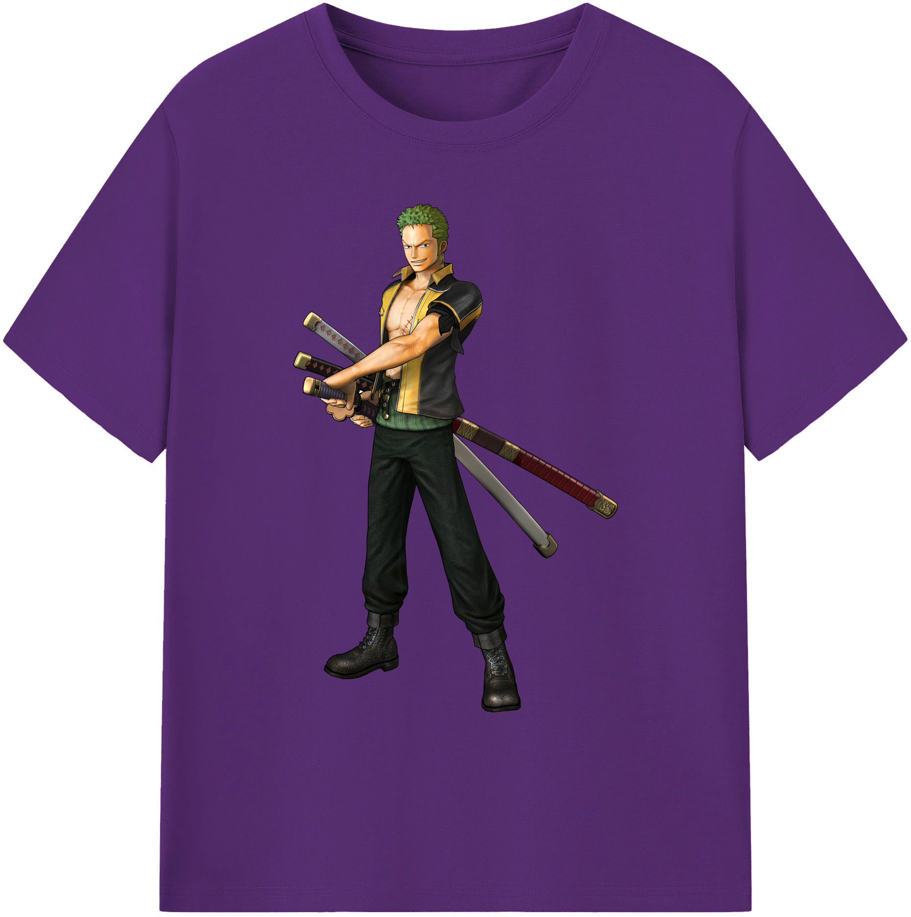 ワンピース ロロノア・ゾロ ONE PIECE Roronoa Zoro 綿100％ メンズ半袖Tシャツ｜肌触りやわらか＆通気性