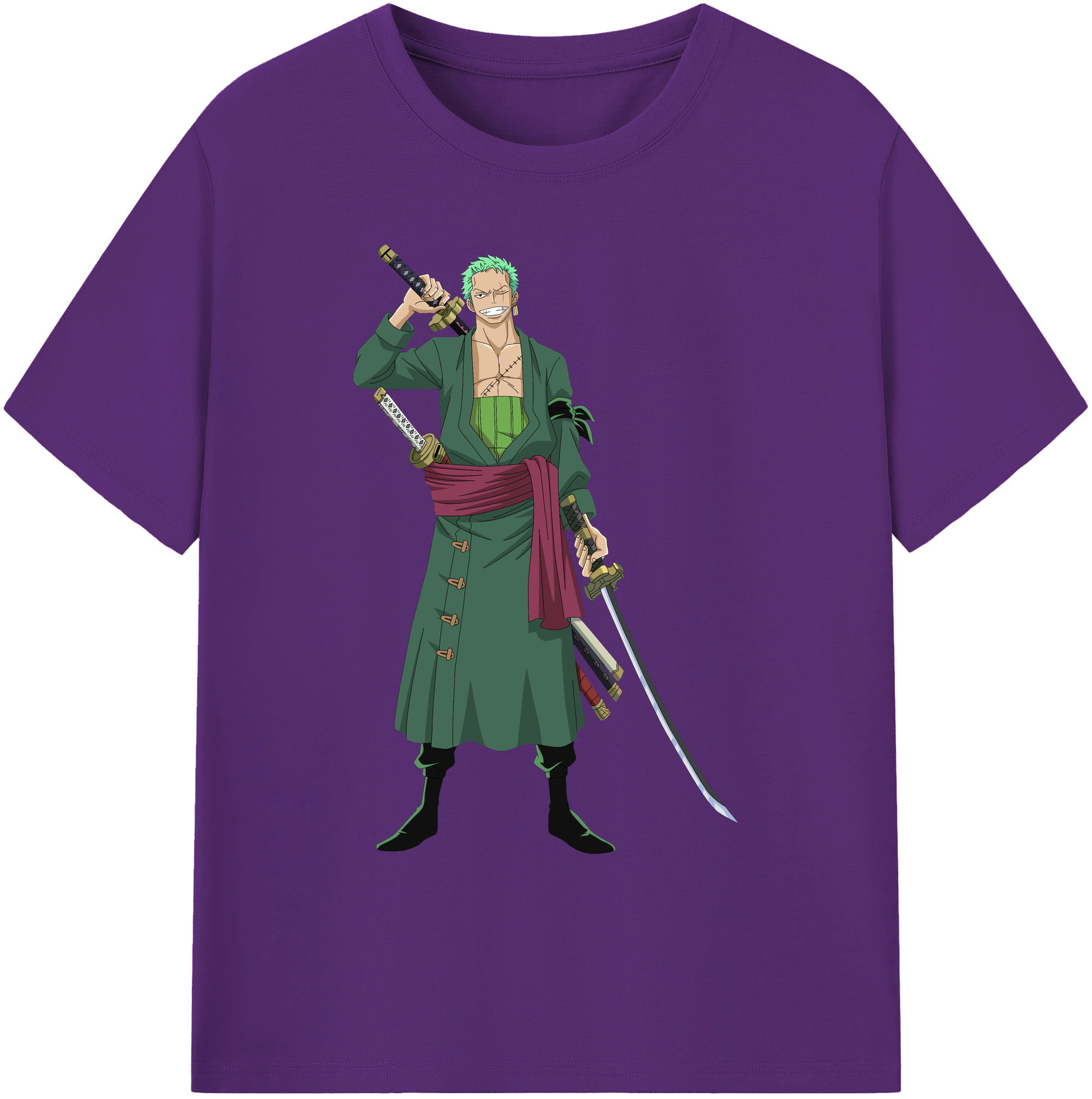 ワンピース ロロノア・ゾロ ONE PIECE Roronoa Zoro 綿100％ メンズ半袖Tシャツ｜肌触りやわらか＆通気性