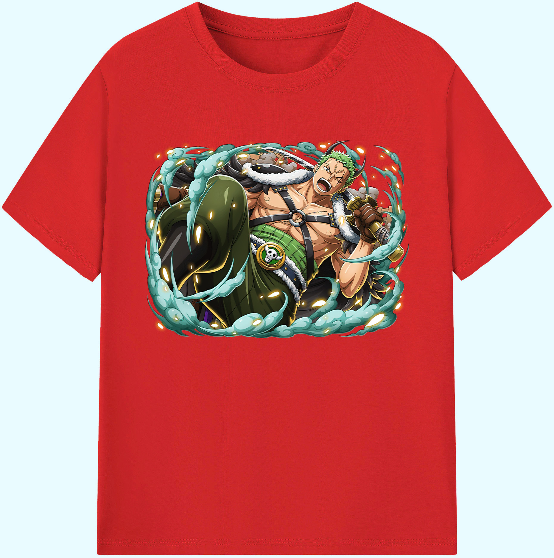 ワンピース ロロノア・ゾロ ONE PIECE Roronoa Zoro 綿100％ メンズ半袖Tシャツ｜肌触りやわらか＆通気性