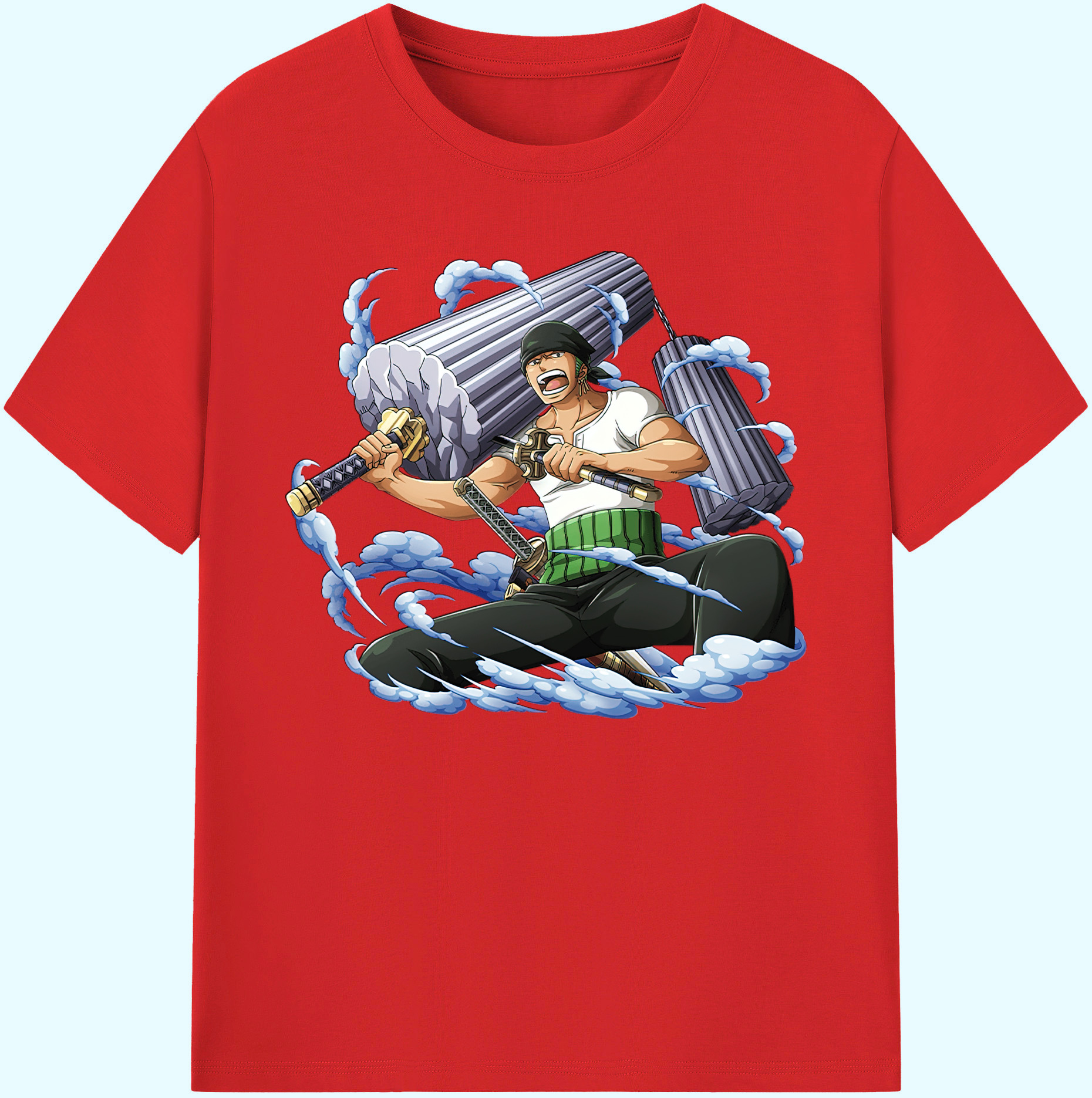 ワンピース ロロノア・ゾロ ONE PIECE Roronoa Zoro 綿100％ メンズ半袖Tシャツ｜肌触りやわらか＆通気性
