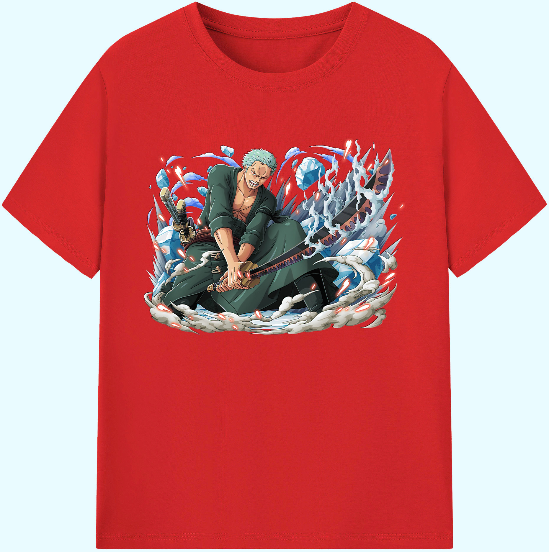 ワンピース ロロノア・ゾロ ONE PIECE Roronoa Zoro 綿100％ メンズ半袖Tシャツ｜肌触りやわらか＆通気性