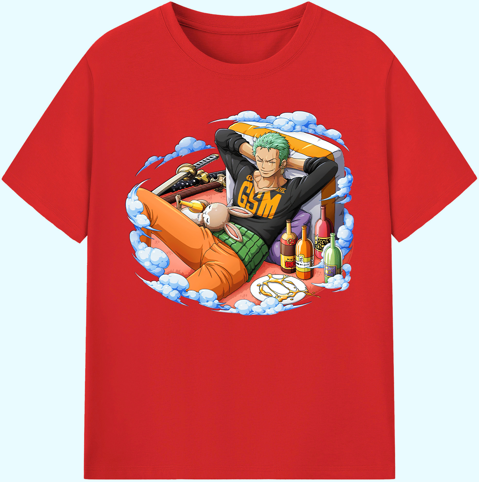 ワンピース ロロノア・ゾロ ONE PIECE Roronoa Zoro 綿100％ メンズ半袖Tシャツ｜肌触りやわらか＆通気性