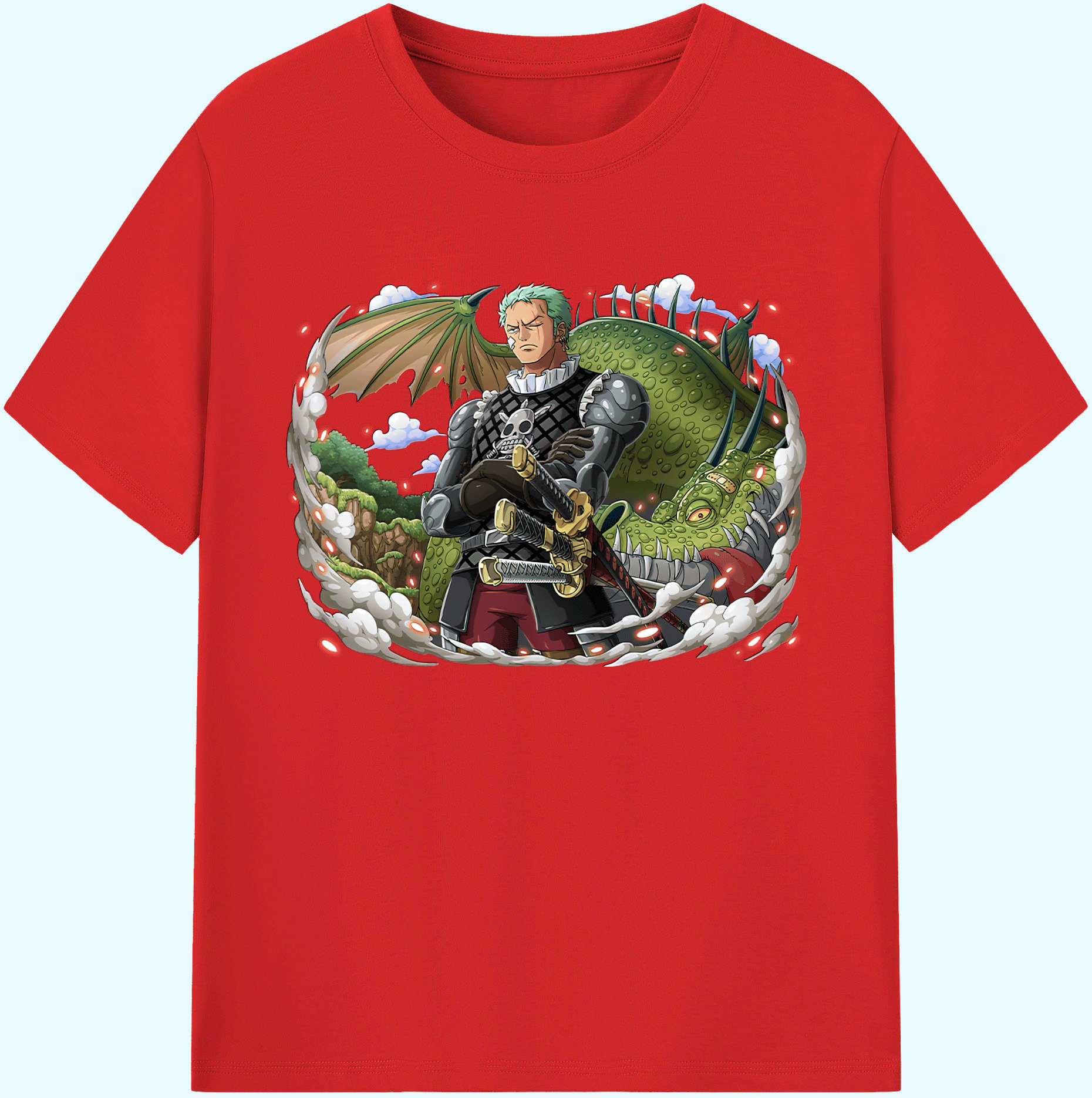 ワンピース ロロノア・ゾロ ONE PIECE Roronoa Zoro 綿100％ メンズ半袖Tシャツ｜肌触りやわらか＆通気性