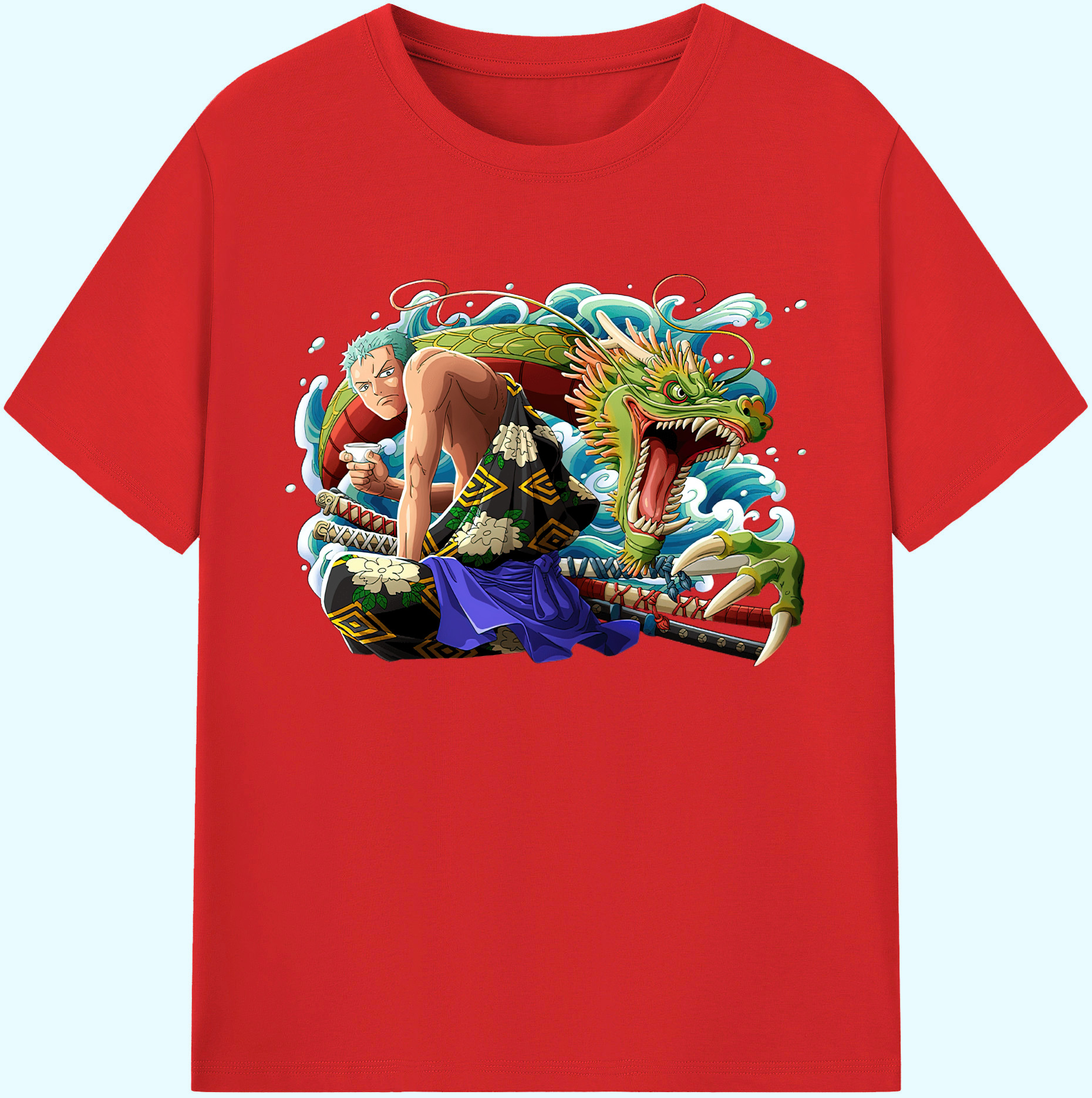 ワンピース ロロノア・ゾロ ONE PIECE Roronoa Zoro 綿100％ メンズ半袖Tシャツ｜肌触りやわらか＆通気性