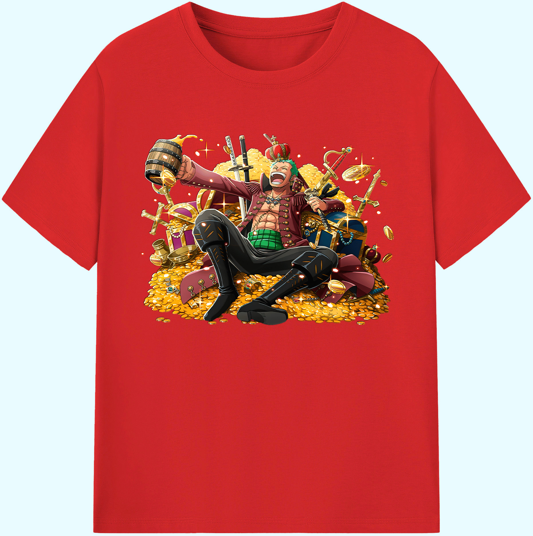 ワンピース ロロノア・ゾロ ONE PIECE Roronoa Zoro 綿100％ メンズ半袖Tシャツ｜肌触りやわらか＆通気性