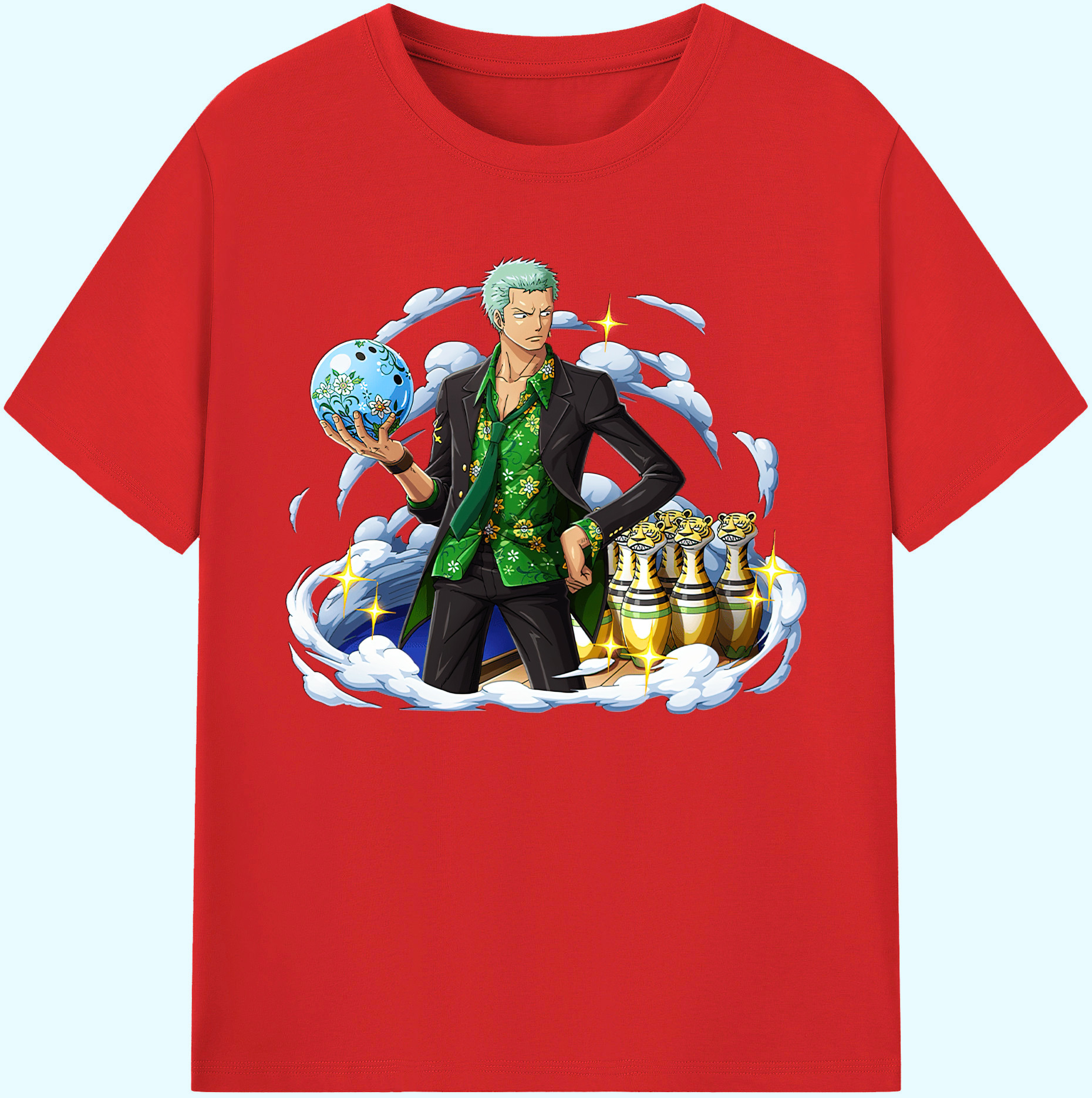 ワンピース ロロノア・ゾロ ONE PIECE Roronoa Zoro 綿100％ メンズ半袖Tシャツ｜肌触りやわらか＆通気性