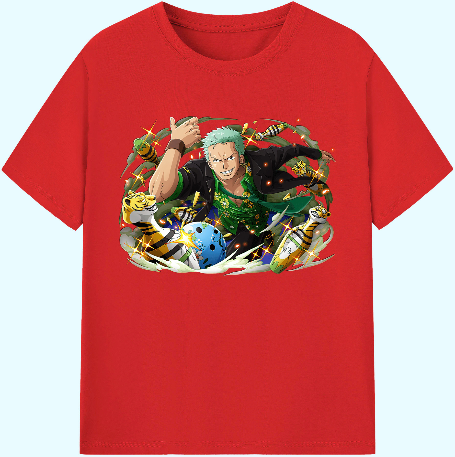 ワンピース ロロノア・ゾロ ONE PIECE Roronoa Zoro 綿100％ メンズ半袖Tシャツ｜肌触りやわらか＆通気性